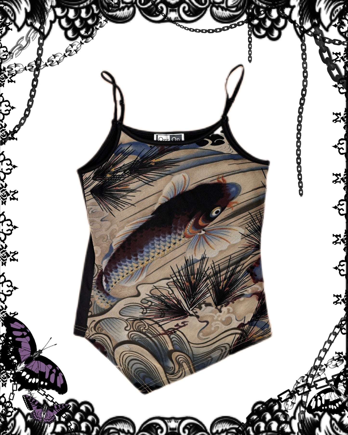 OZZ ON Koi Fish Print Tank Top