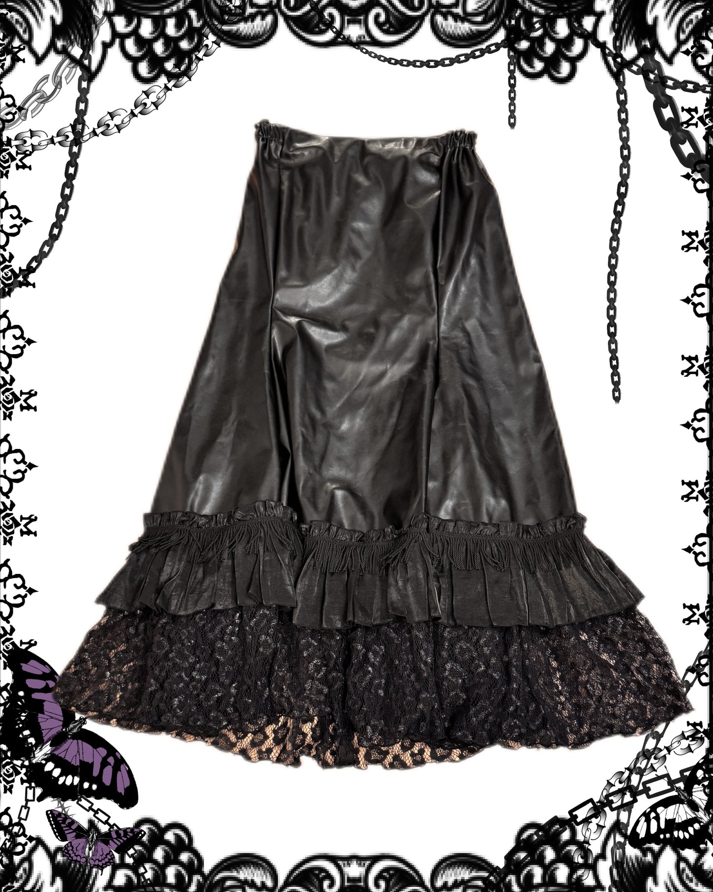 Dangerous Nude Leather Lace Maxi Dress