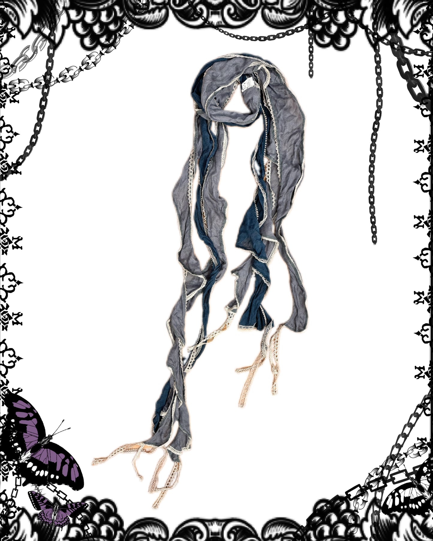 OZZ ON Denim Scarf