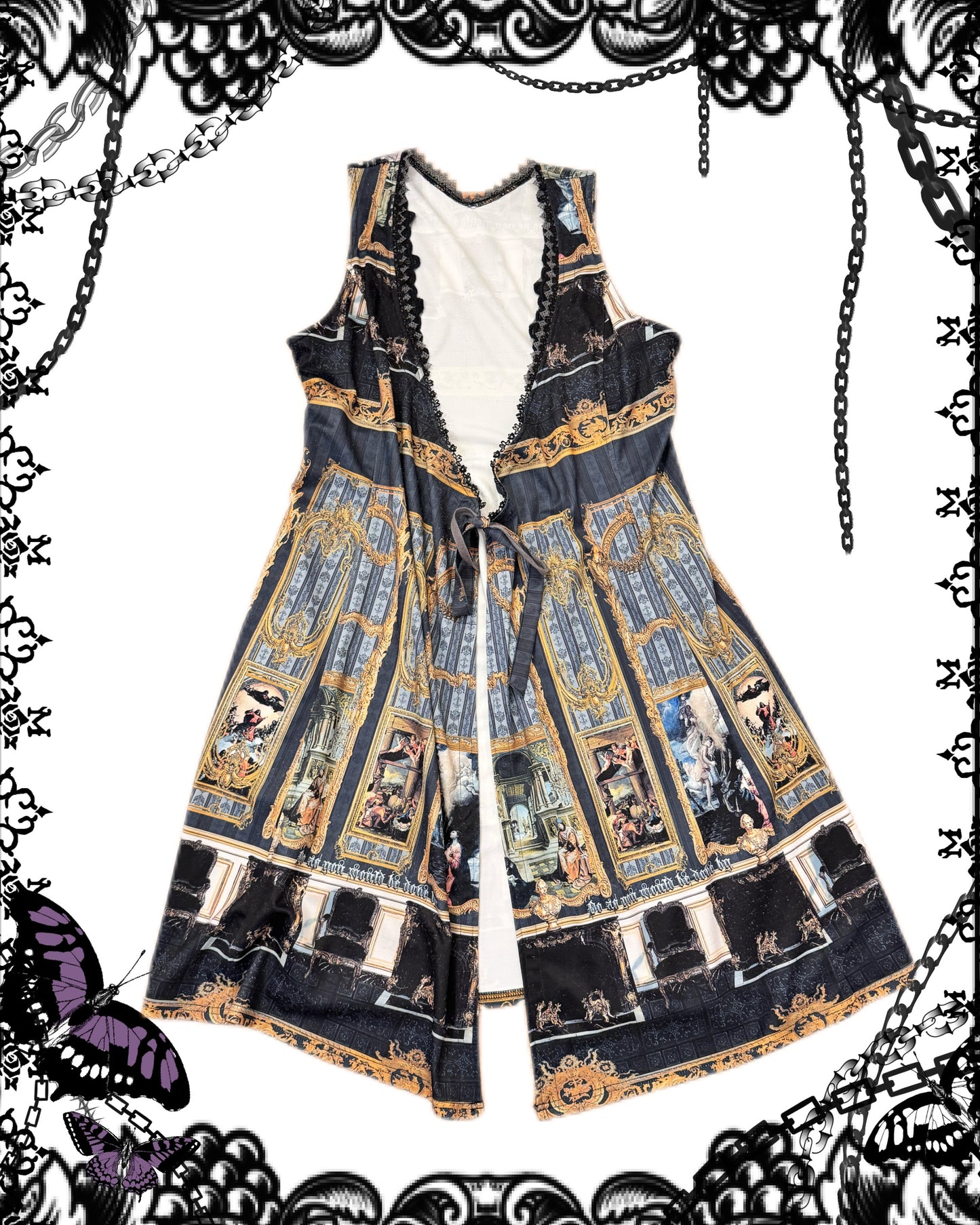 OZZ ON Church Print Sleeveless Blouse