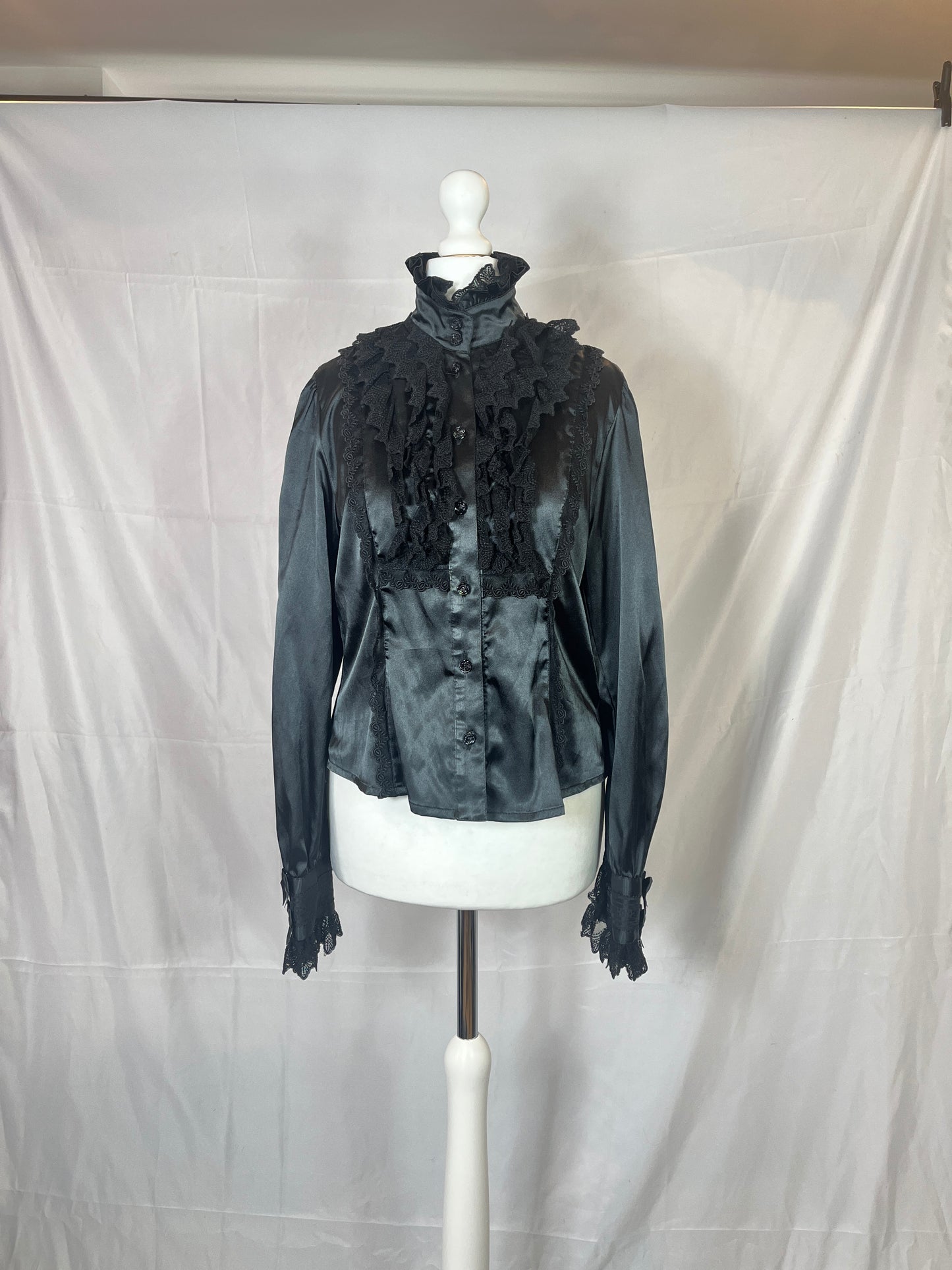 Baby the Stars Shine Bright Black Lace Button Up