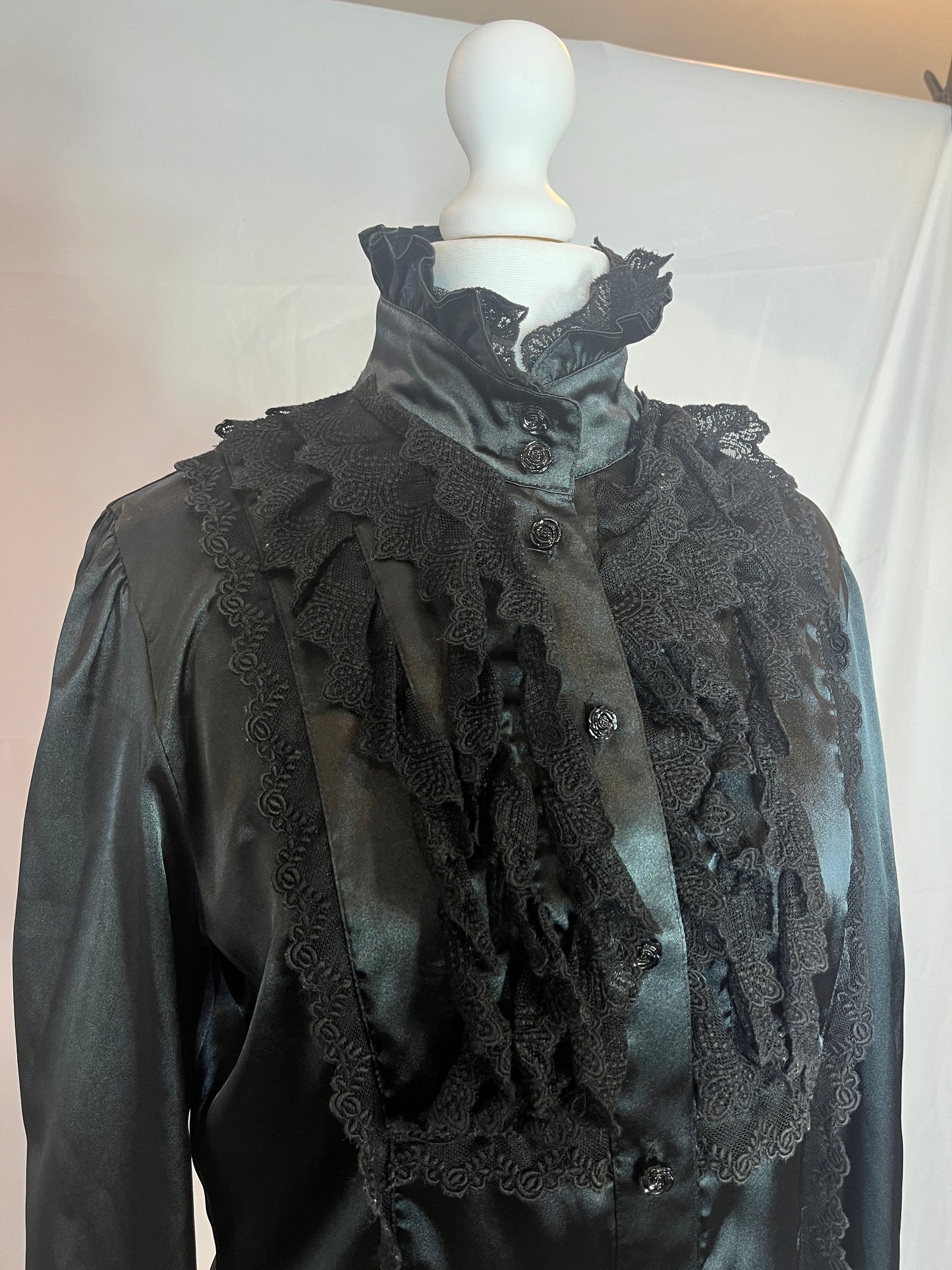Baby the Stars Shine Bright Black Lace Button Up