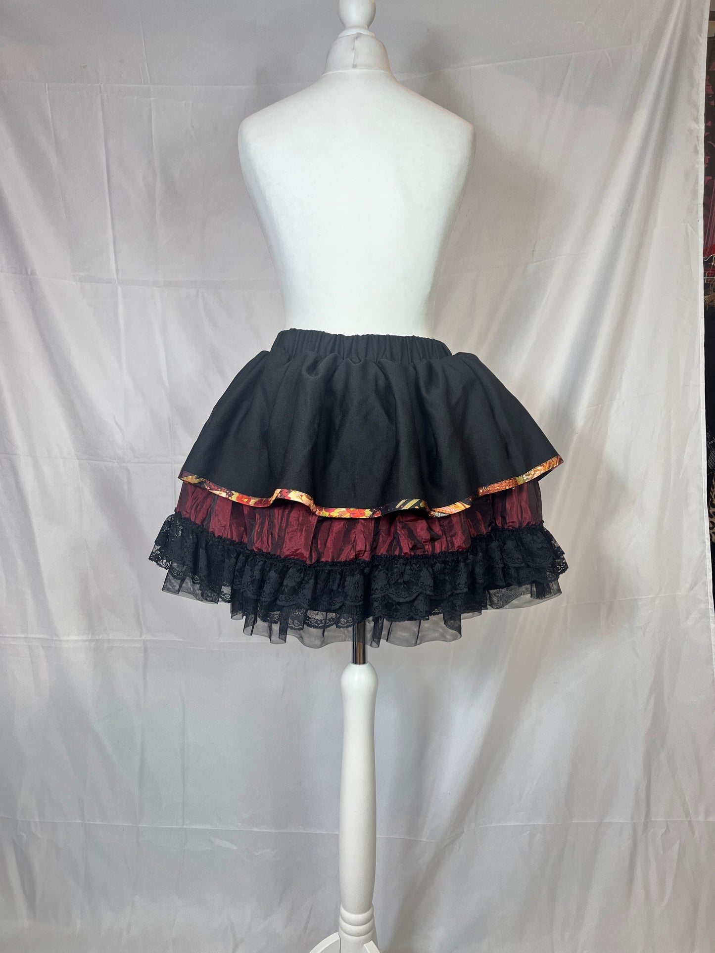 Qutie Frash Dragon Print Multi-Layers Skirt