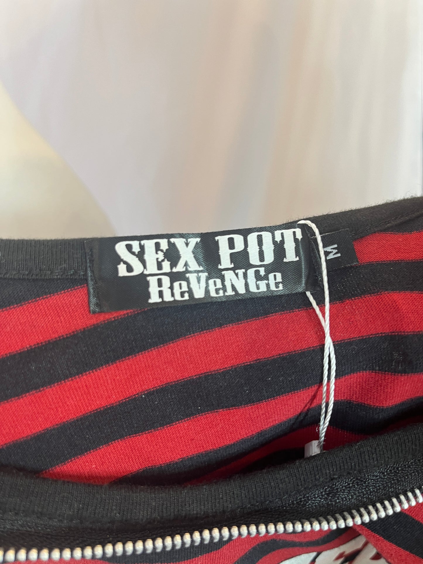 Sexpot Revenge Multi-Layers Red Stripe Print Top