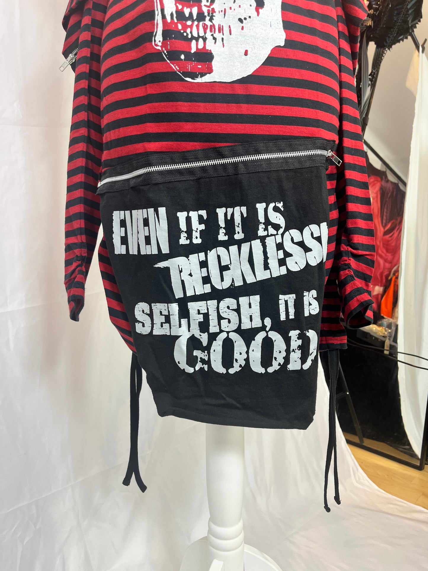 Sexpot Revenge Multi-Layers Red Stripe Print Top