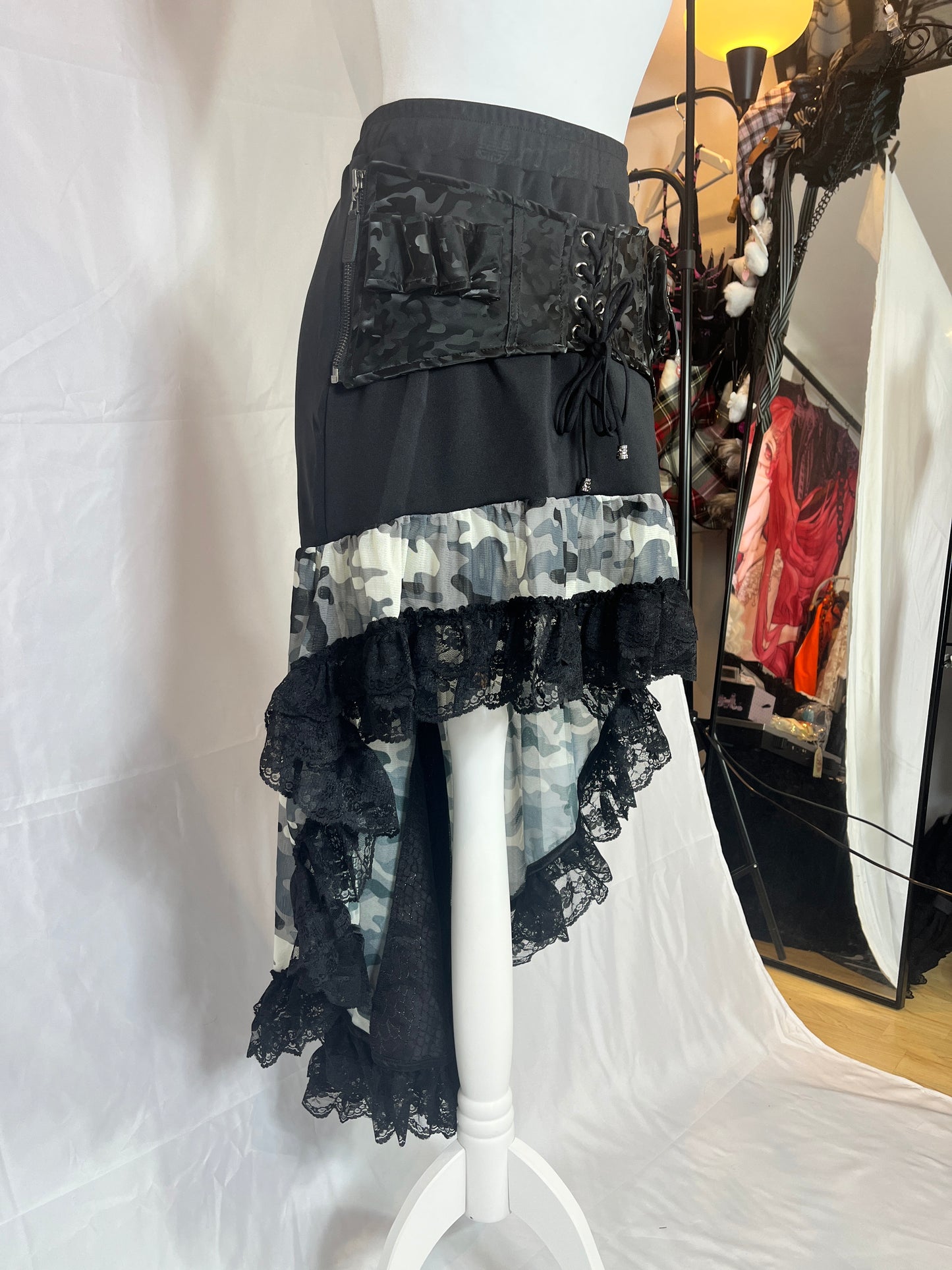 Qutie Frash Camouflage Print Lace Skirt