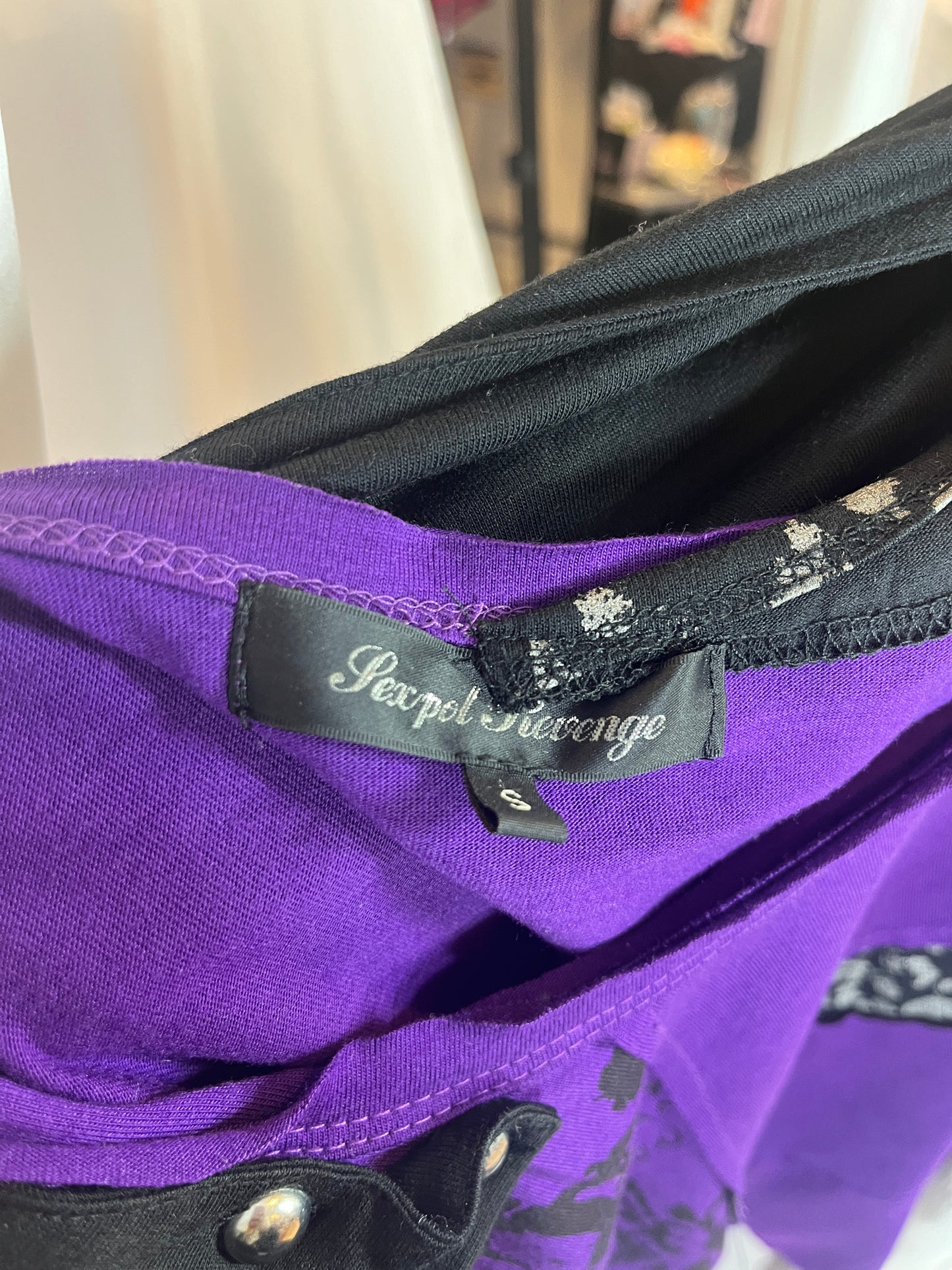 Sexpot Revenge Purple T-Shirt with Demon Hood