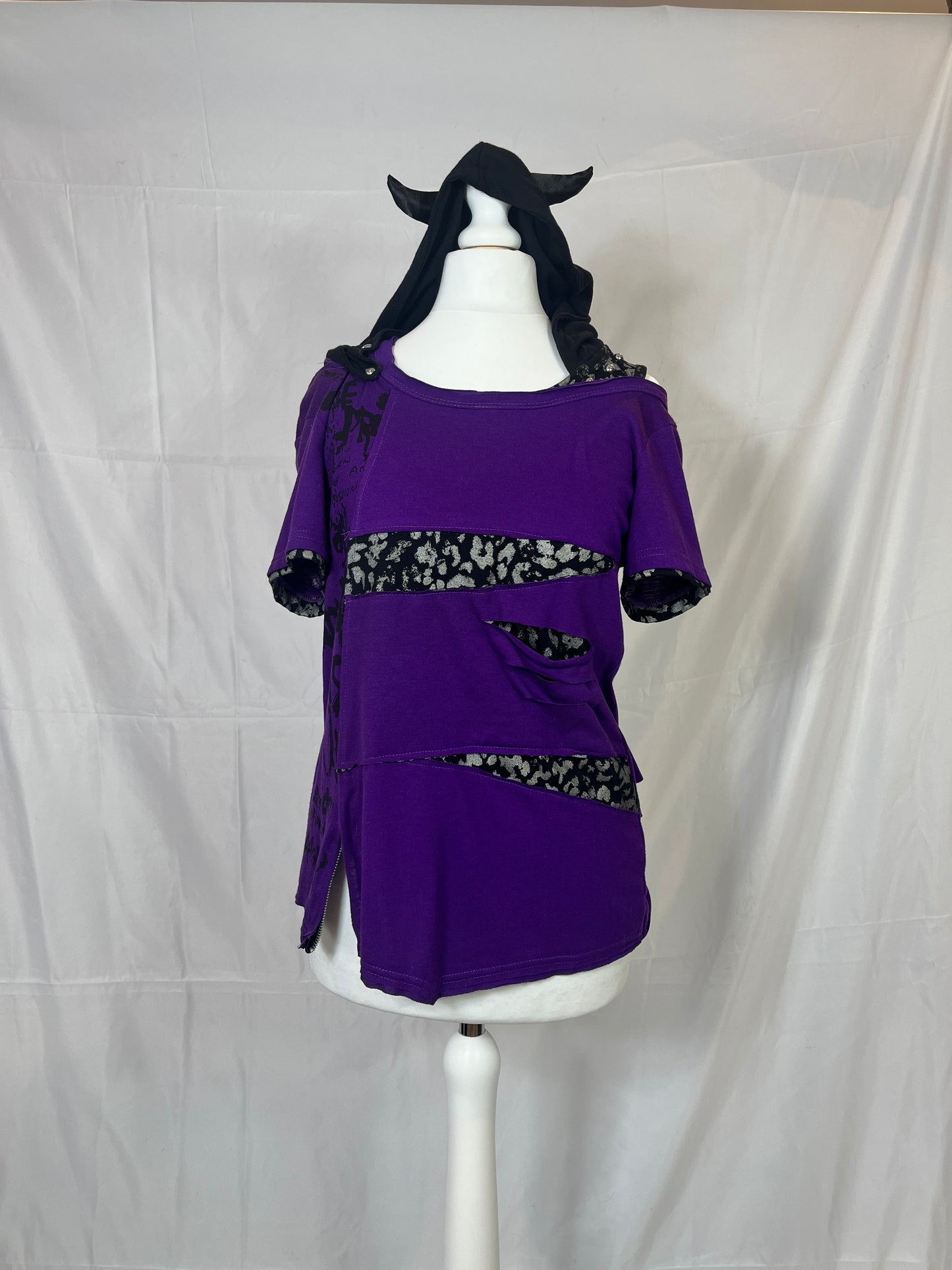 Sexpot Revenge Purple T-Shirt with Demon Hood