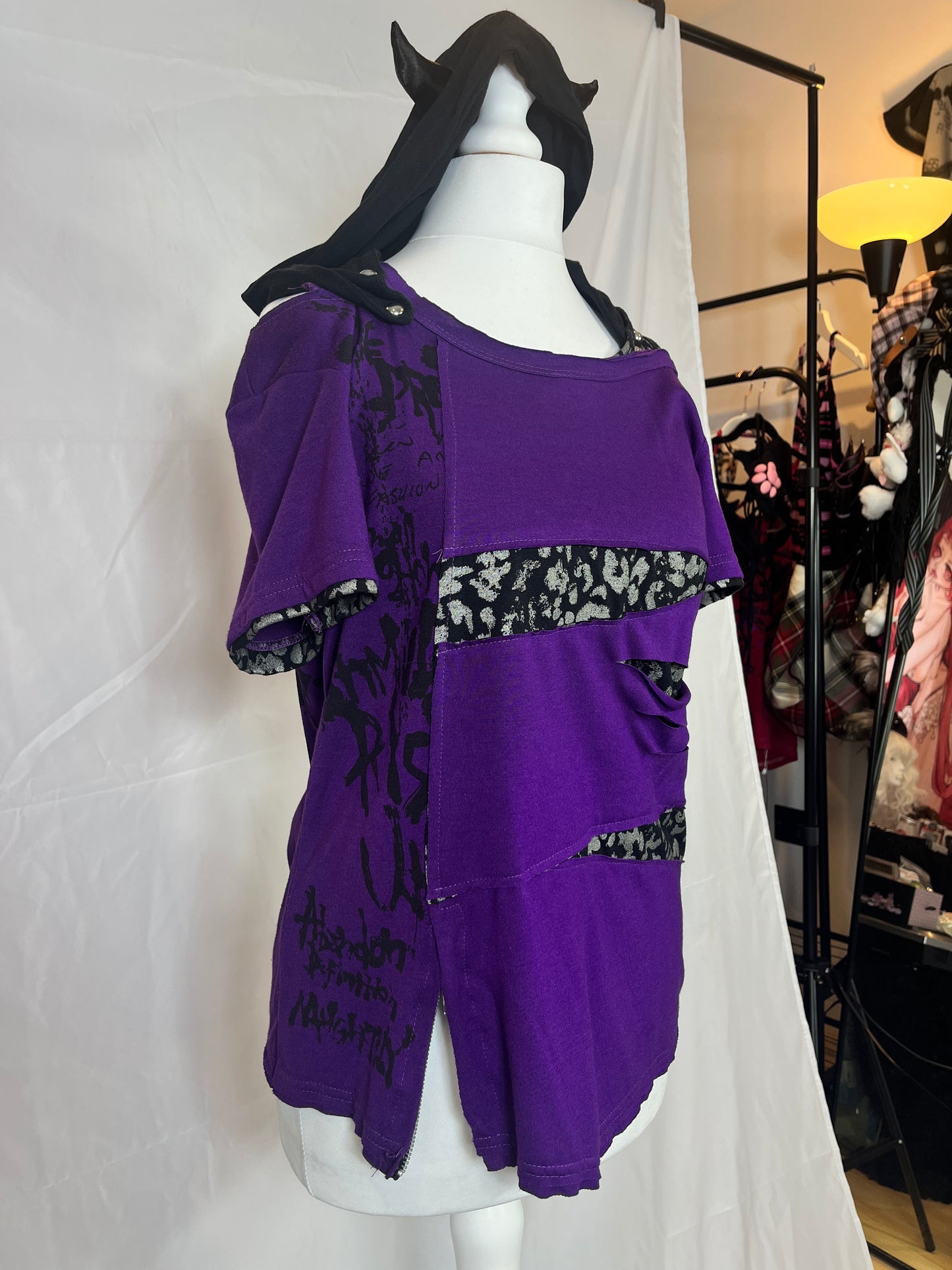 Sexpot Revenge Purple T-Shirt with Demon Hood
