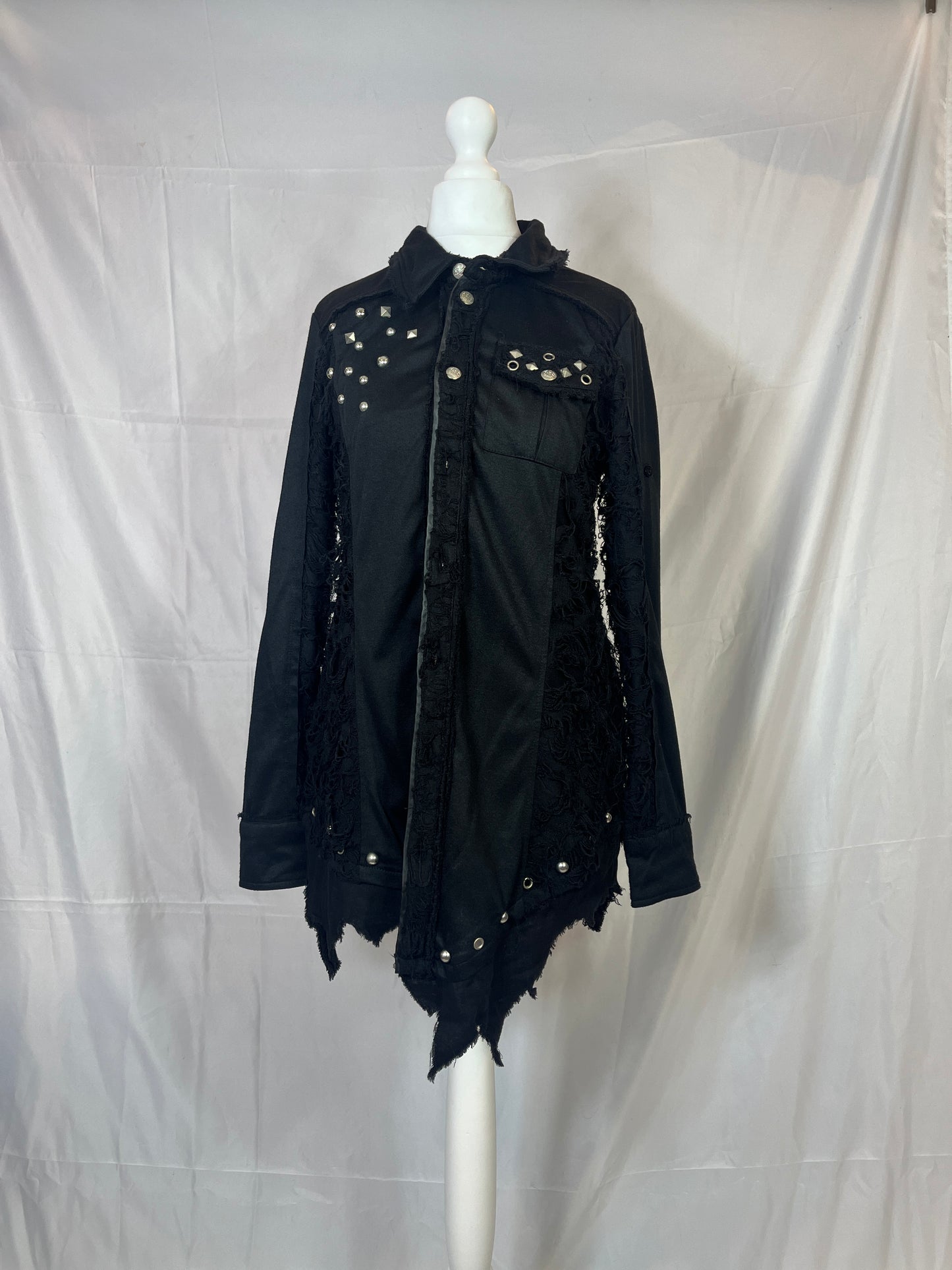 Sexpot Revenge Destructive Black Button Up