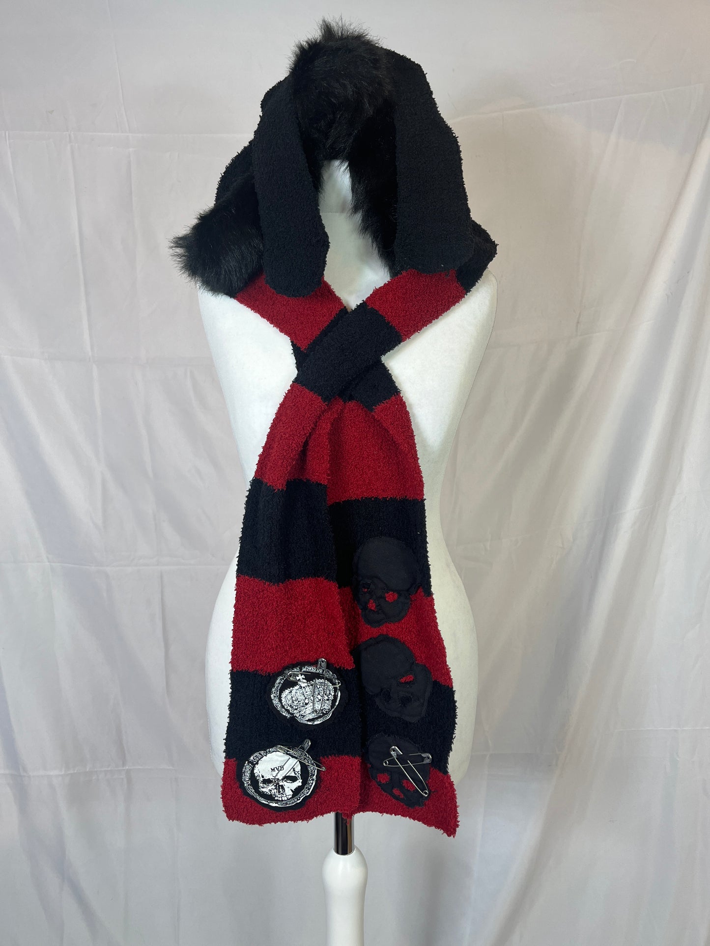 Mad Punks Stripe Hooded Scarf