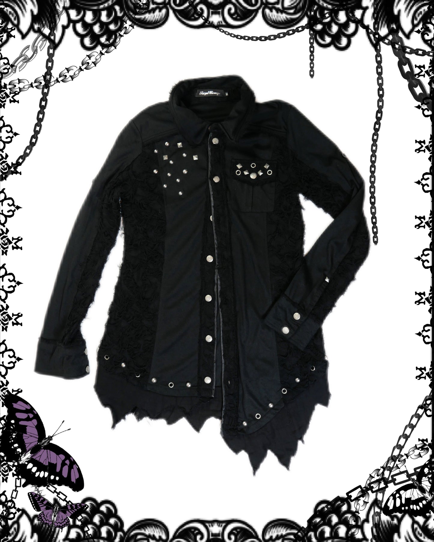 Sexpot Revenge Destructive Black Button Up