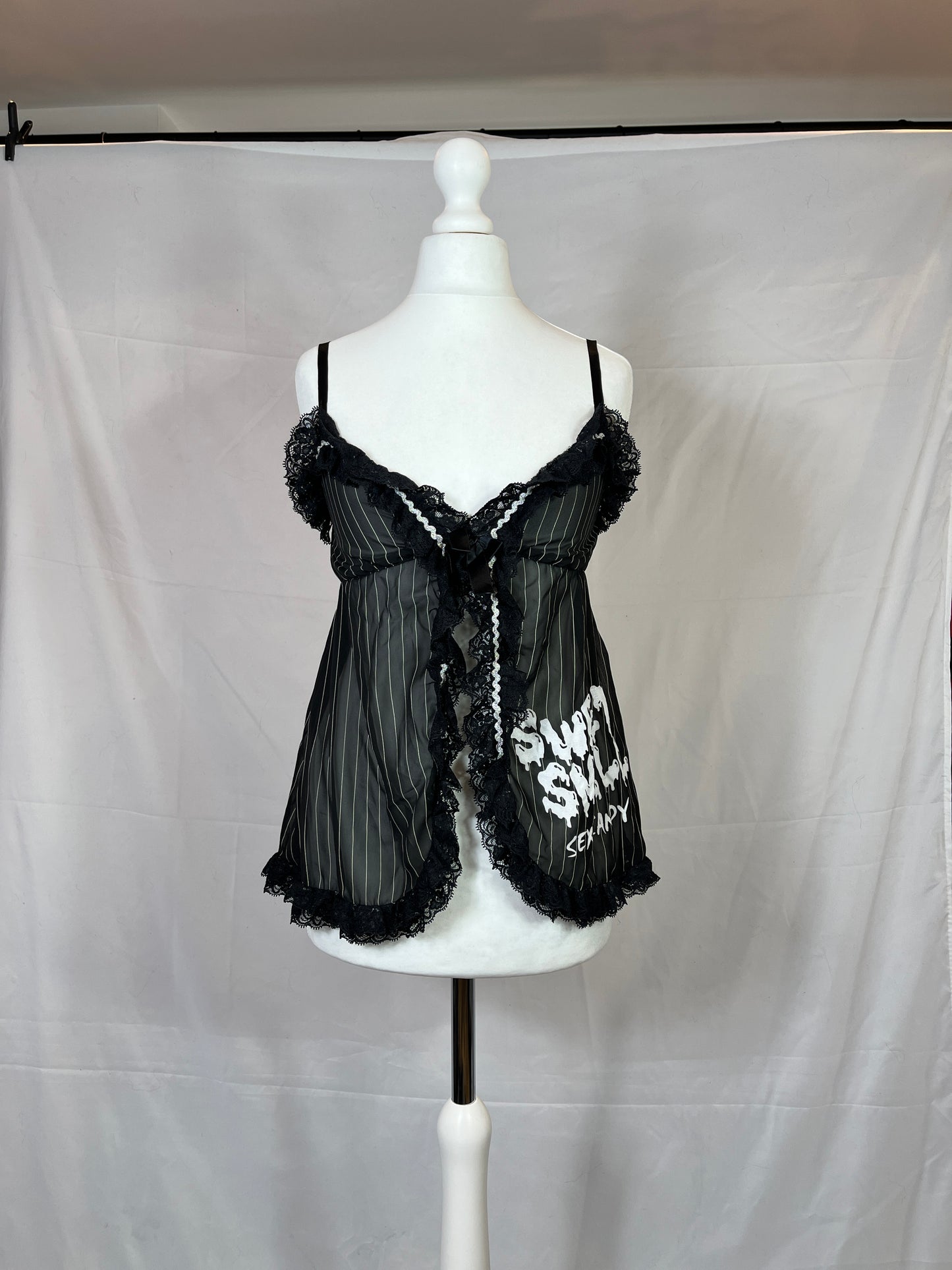 Sexpot Revenge Stripe Lace Tank Top