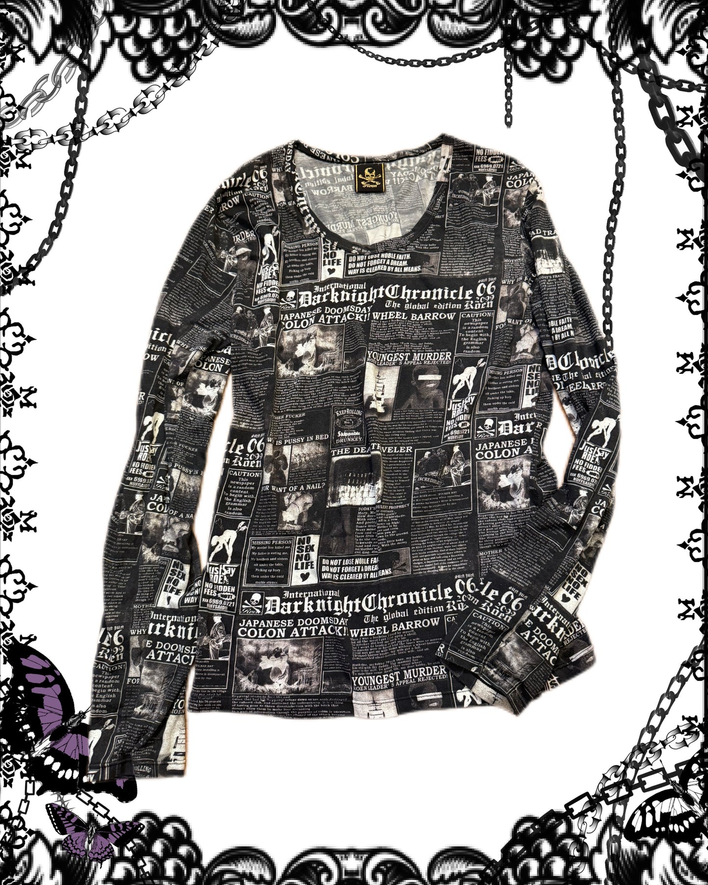 Roen Newspaper Print Top