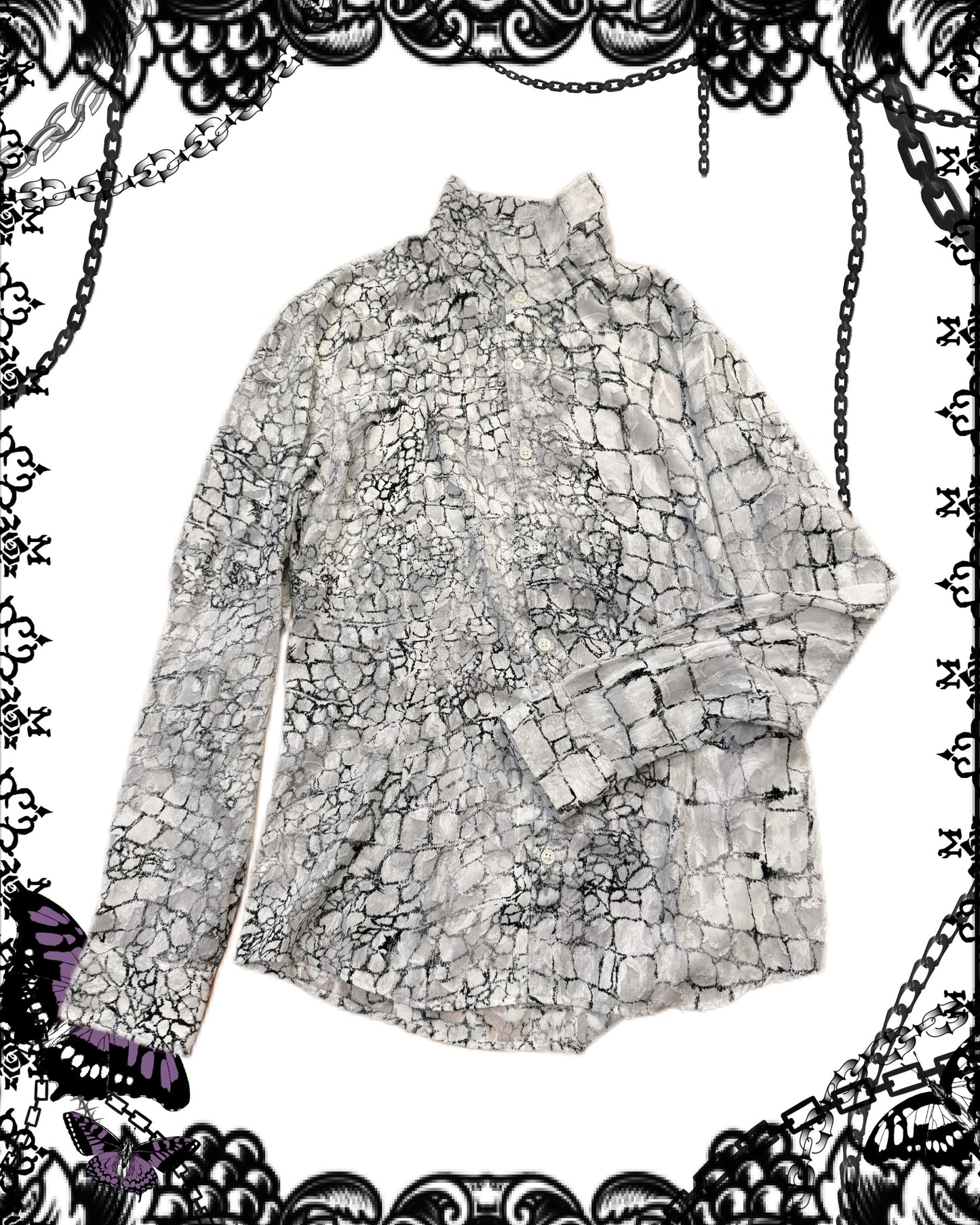 Tornado Mart See-Through Button-Up