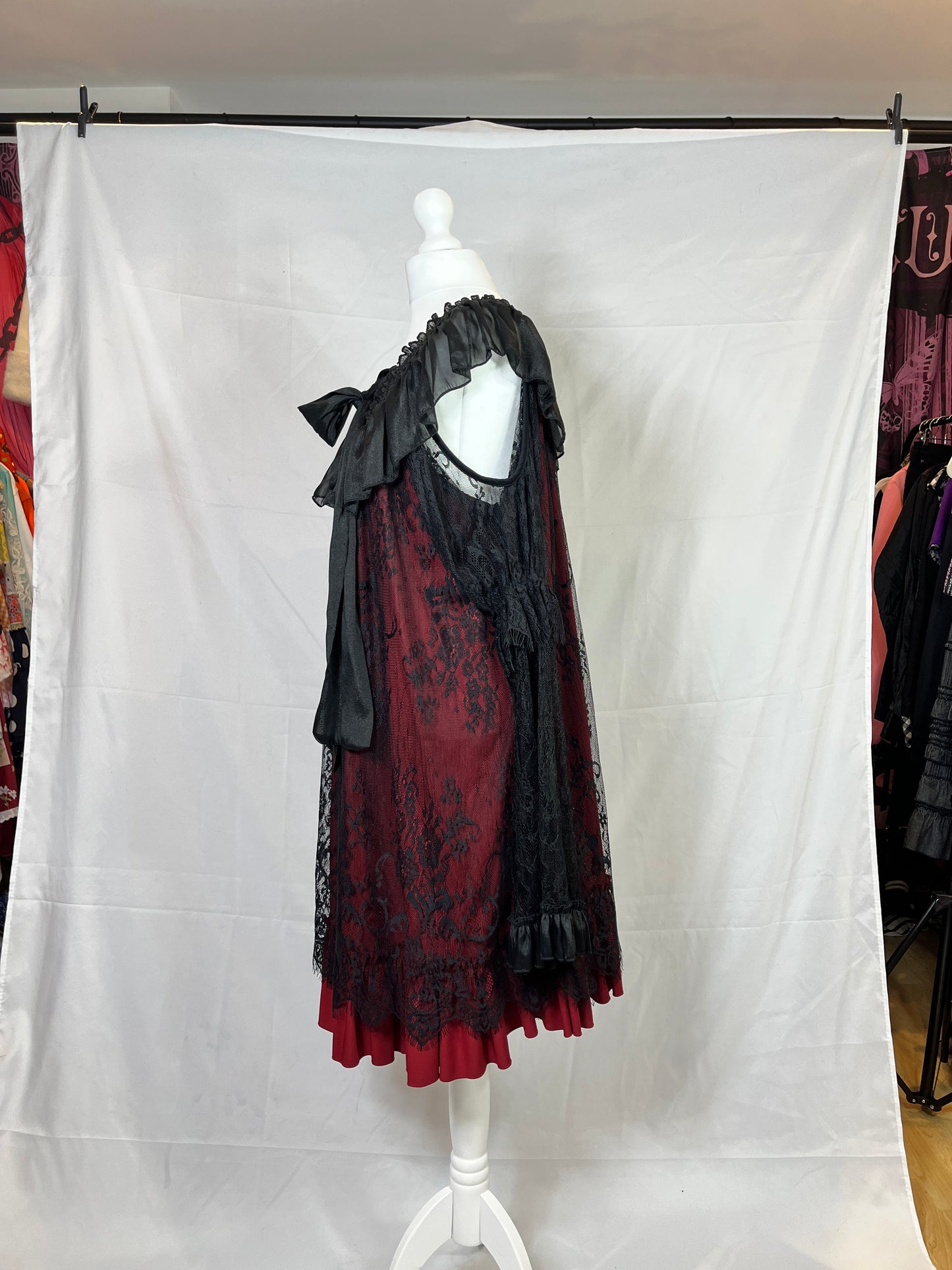 Mr 2-Layers Lace Mesh Ribbon Dress