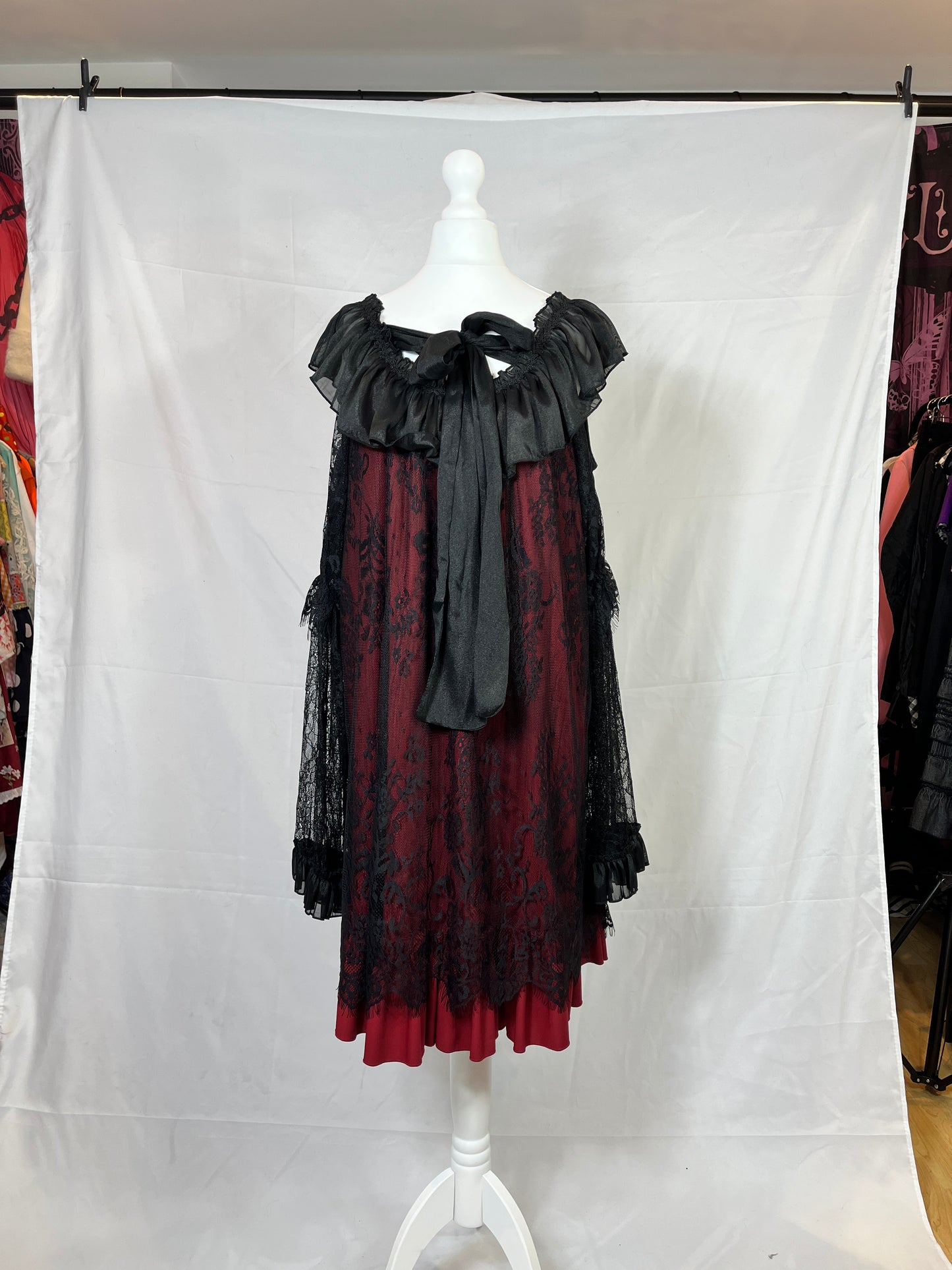 Mr 2-Layers Lace Mesh Ribbon Dress