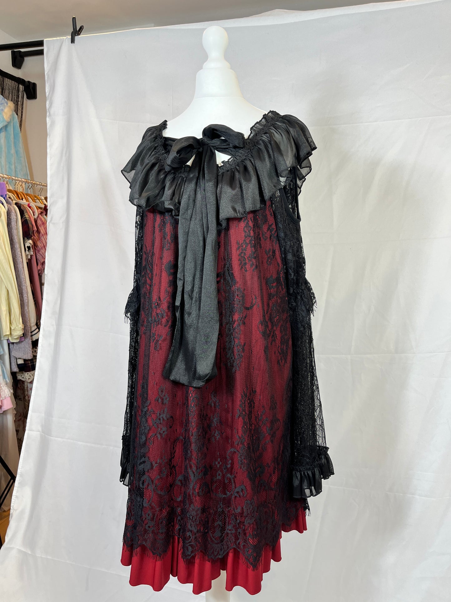 Mr 2-Layers Lace Mesh Ribbon Dress