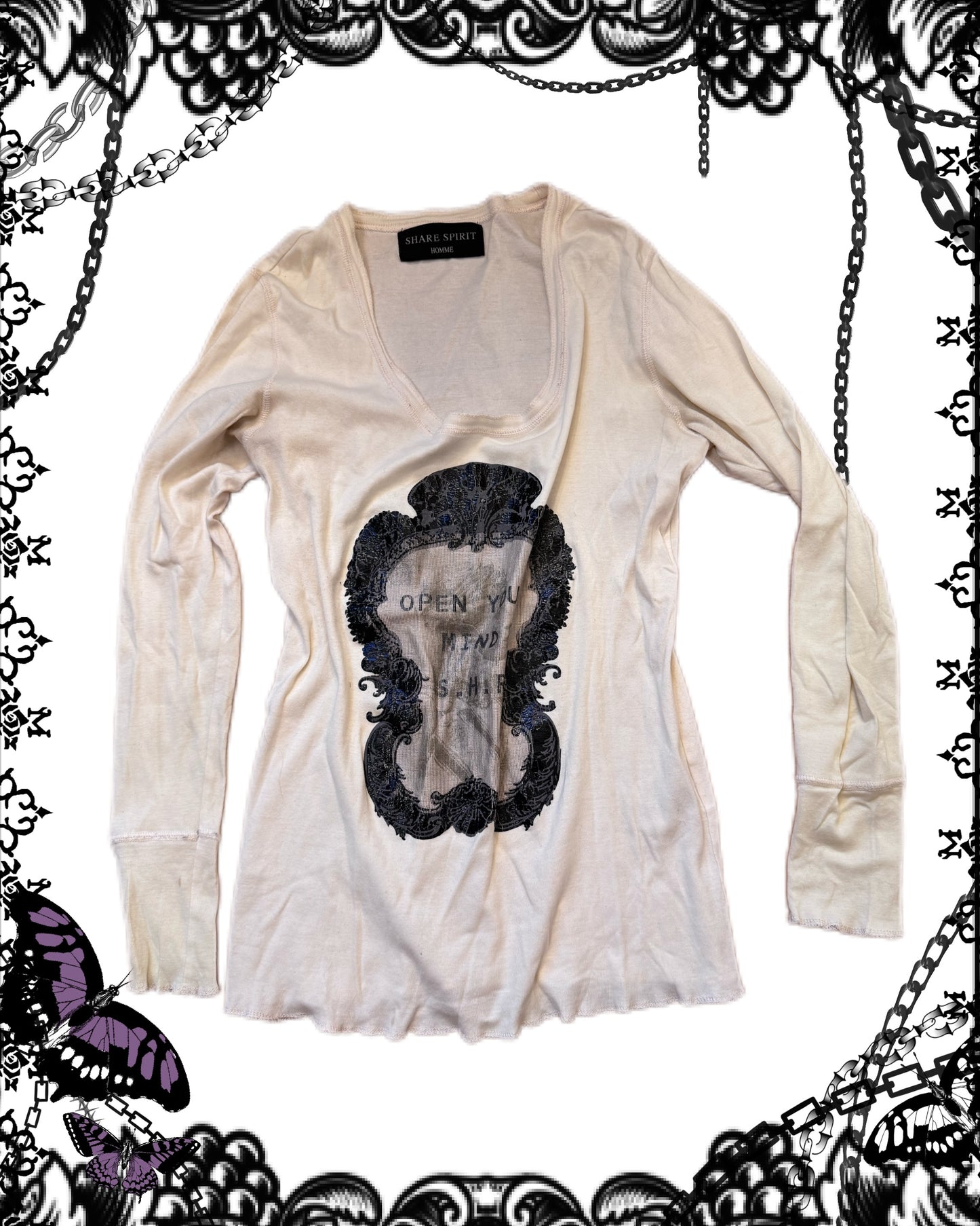 Share Spirit Letter Print Long-Sleeves Top