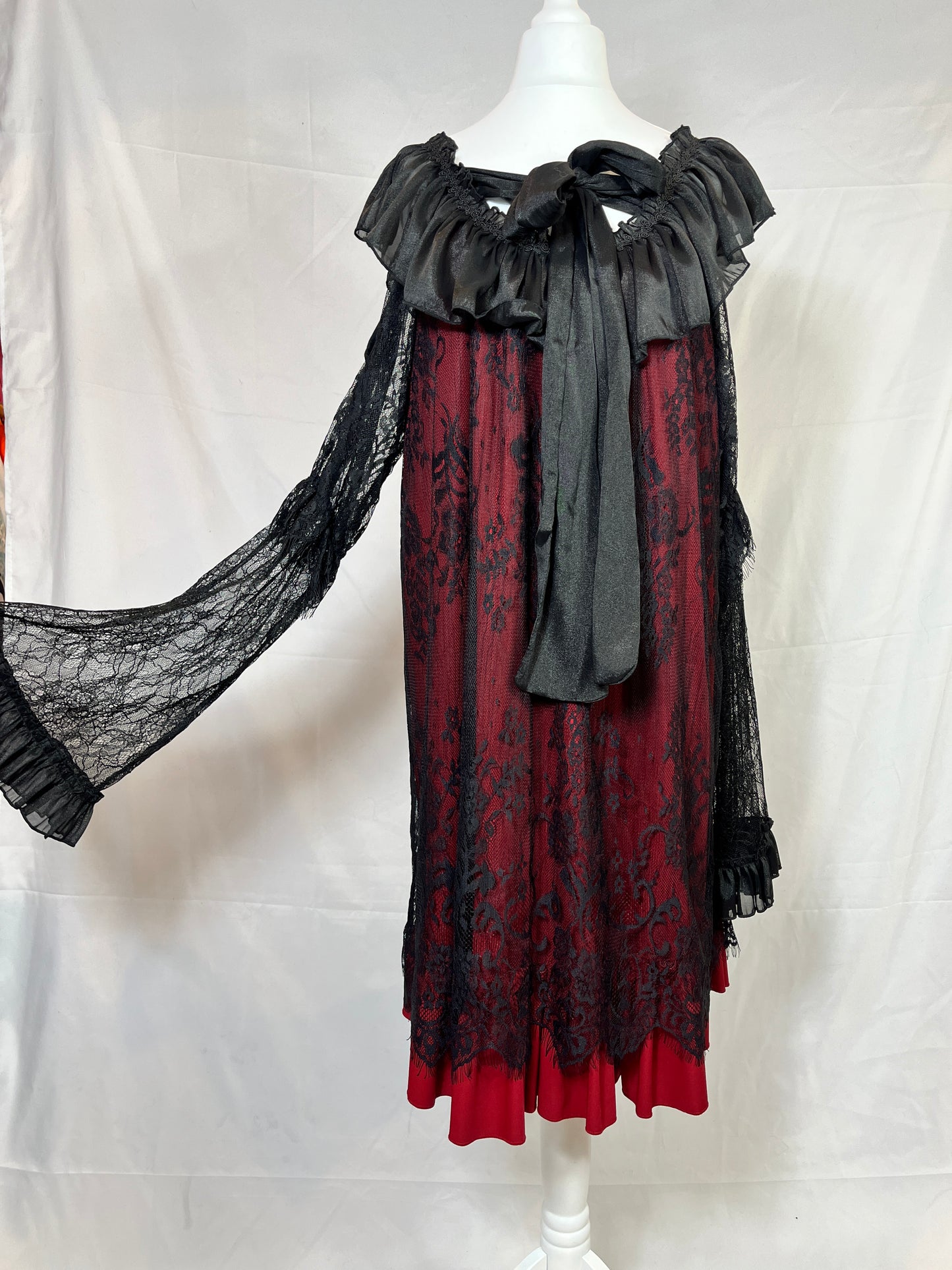 Mr 2-Layers Lace Mesh Ribbon Dress