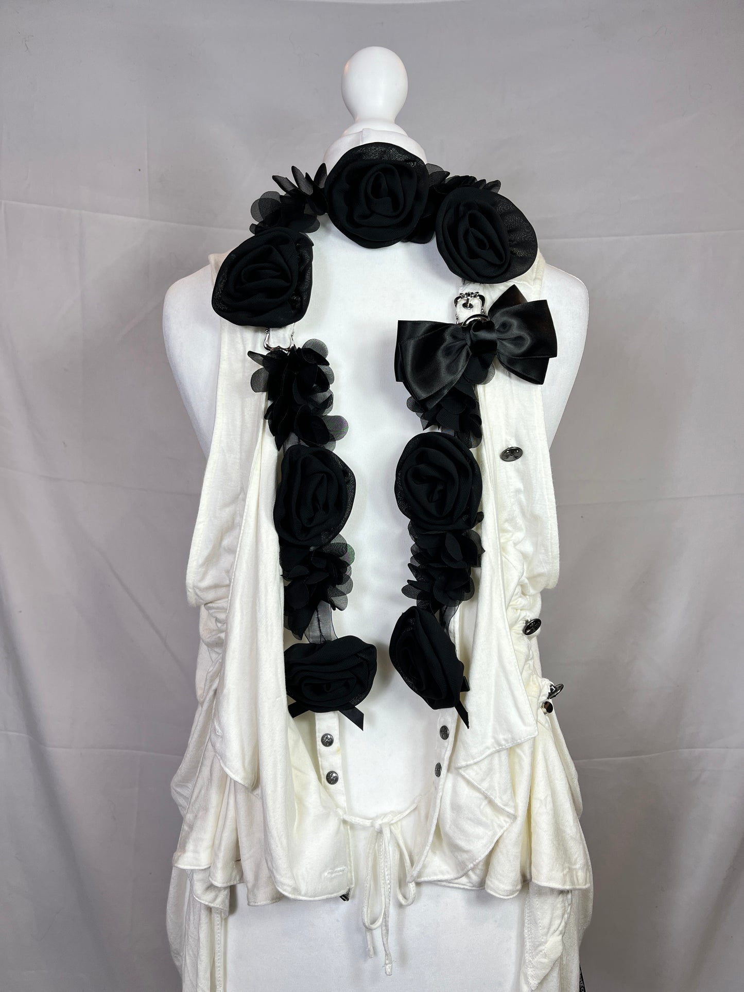 OZZ Croce Rose Scarf Ruffle Vest