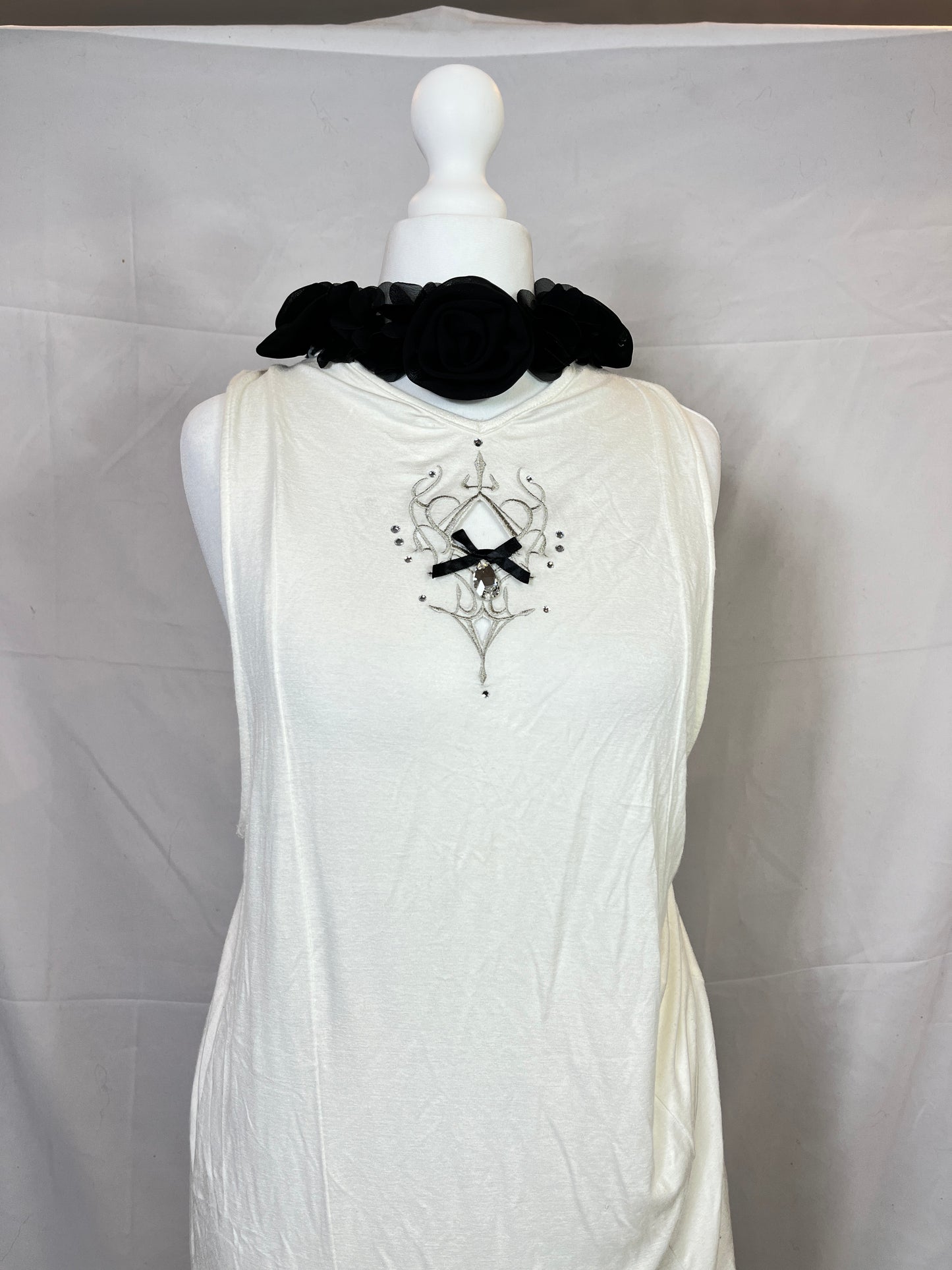 OZZ Croce Rose Scarf Ruffle Vest