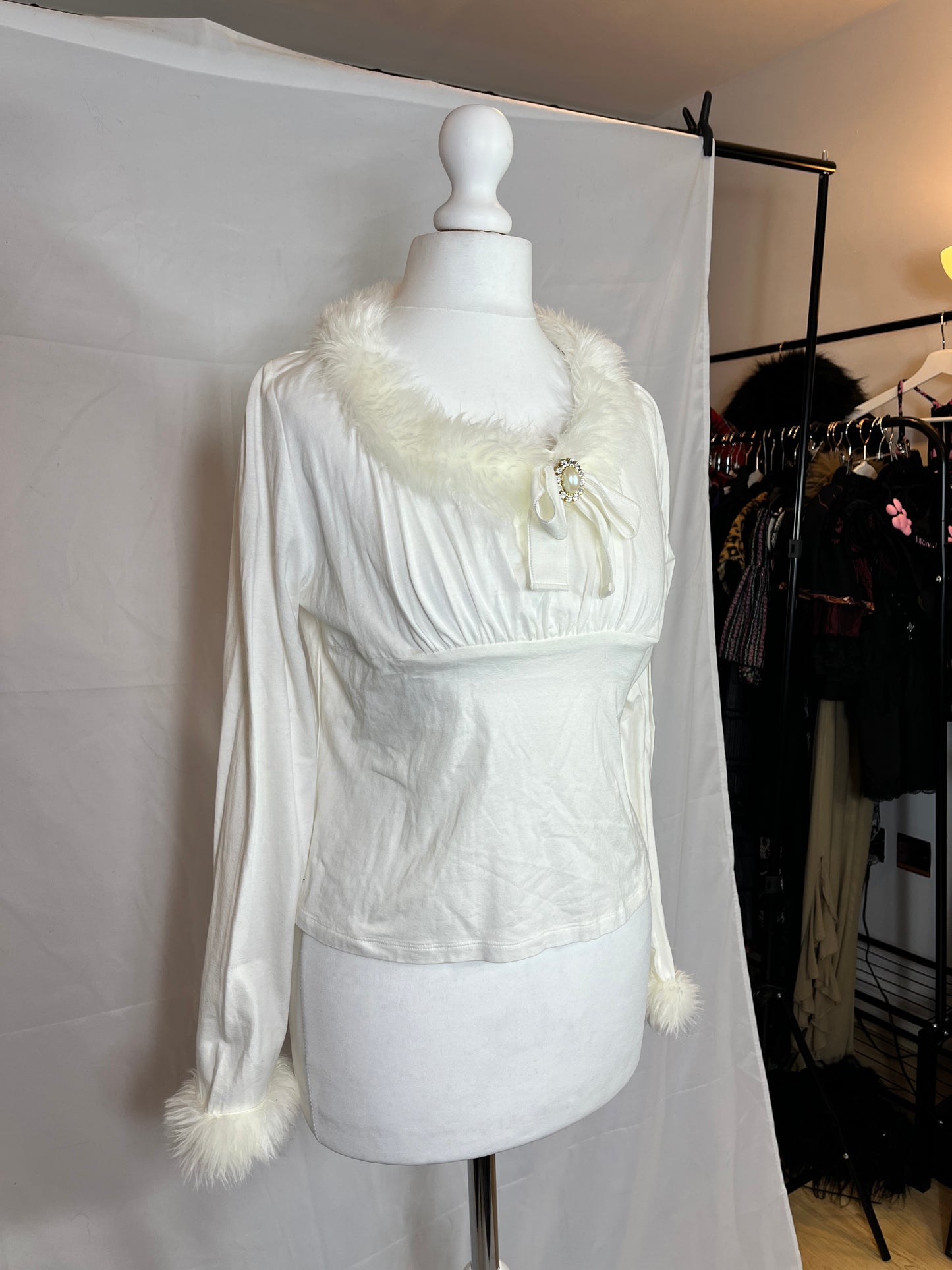 Victorian Maiden Fur Collar Top