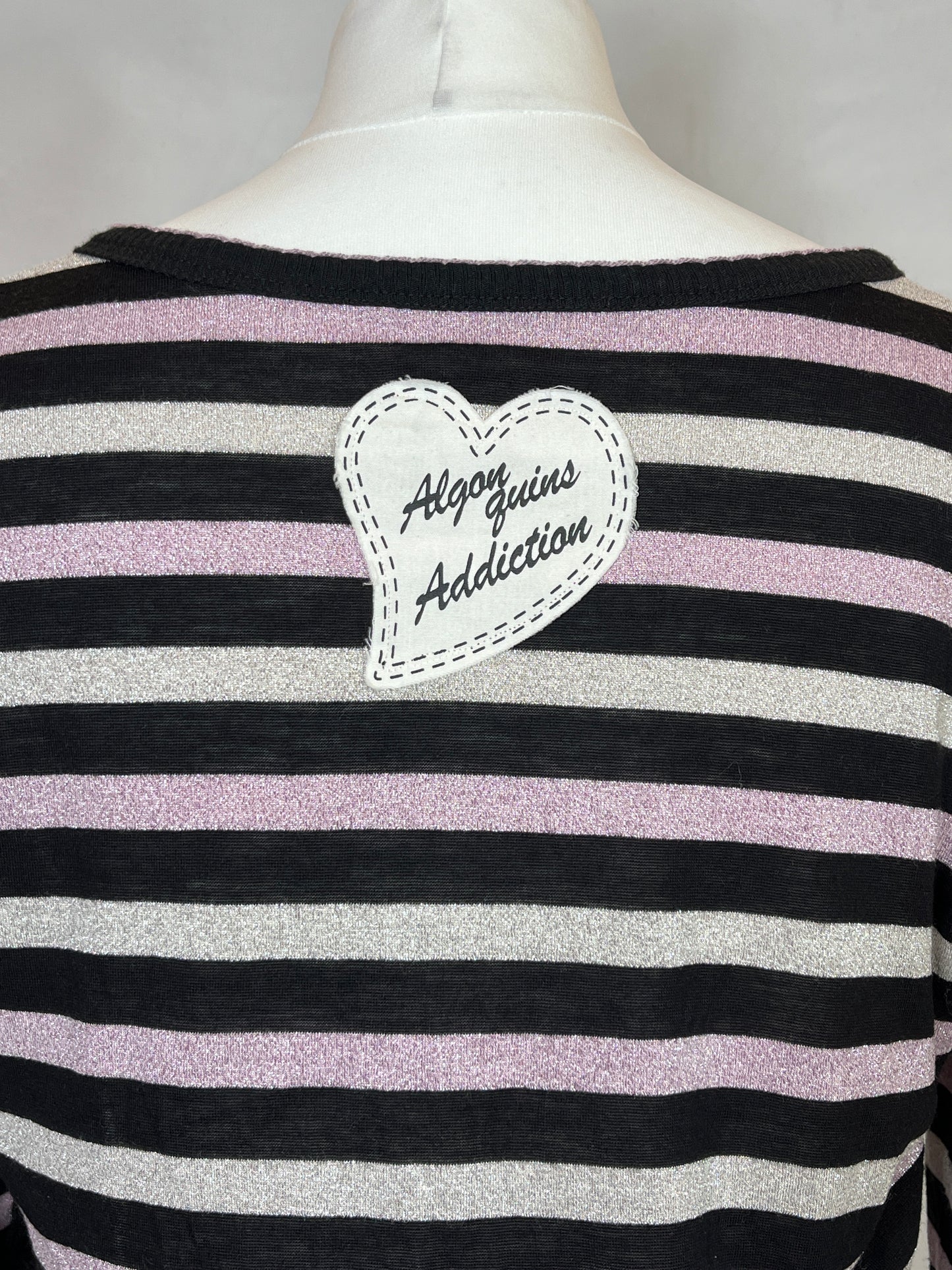 Algonquins Stripe Longsleeves Bow Crop Top