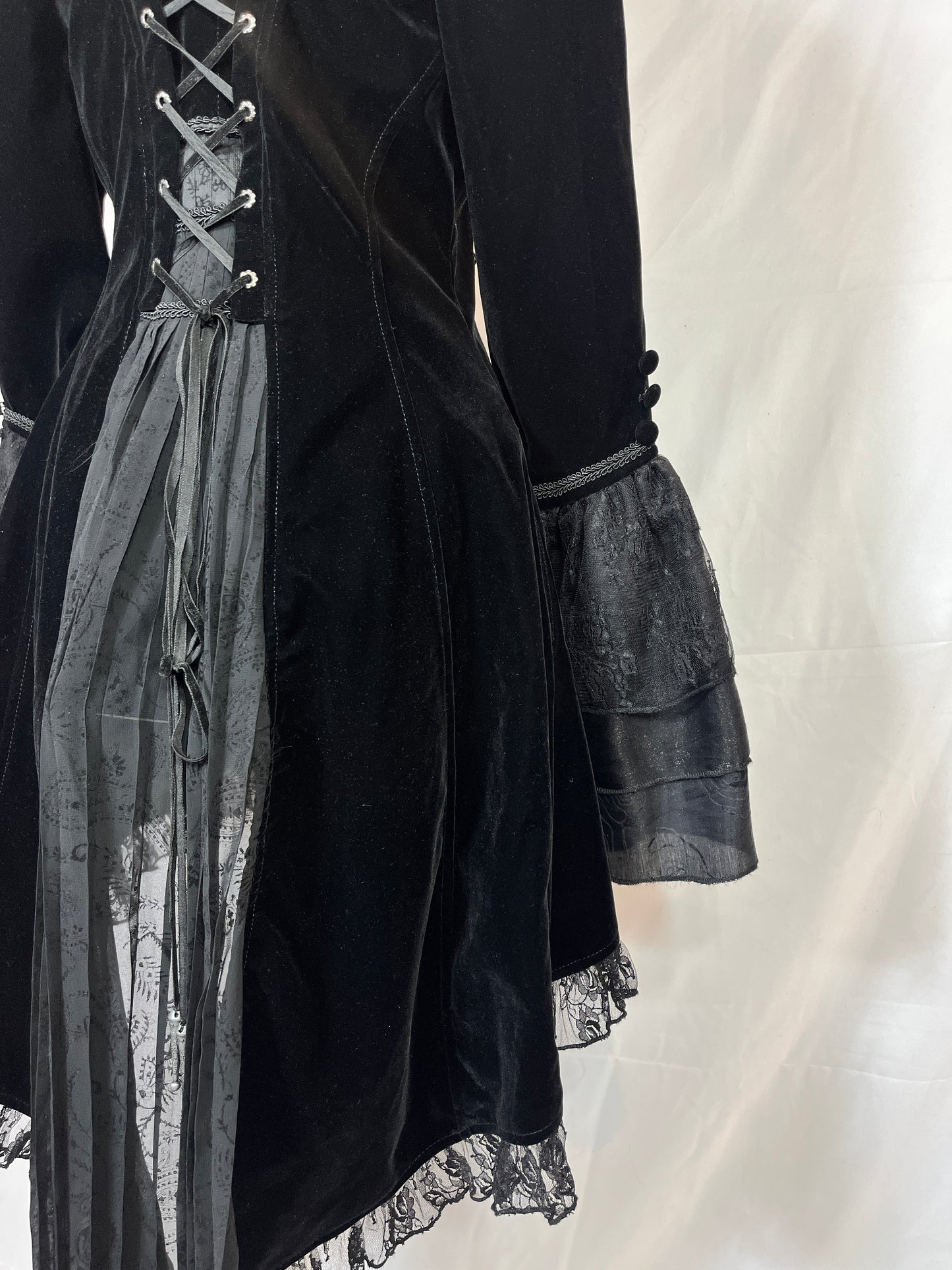 Punk Rave Multi-Layers Velvet Lace Coat