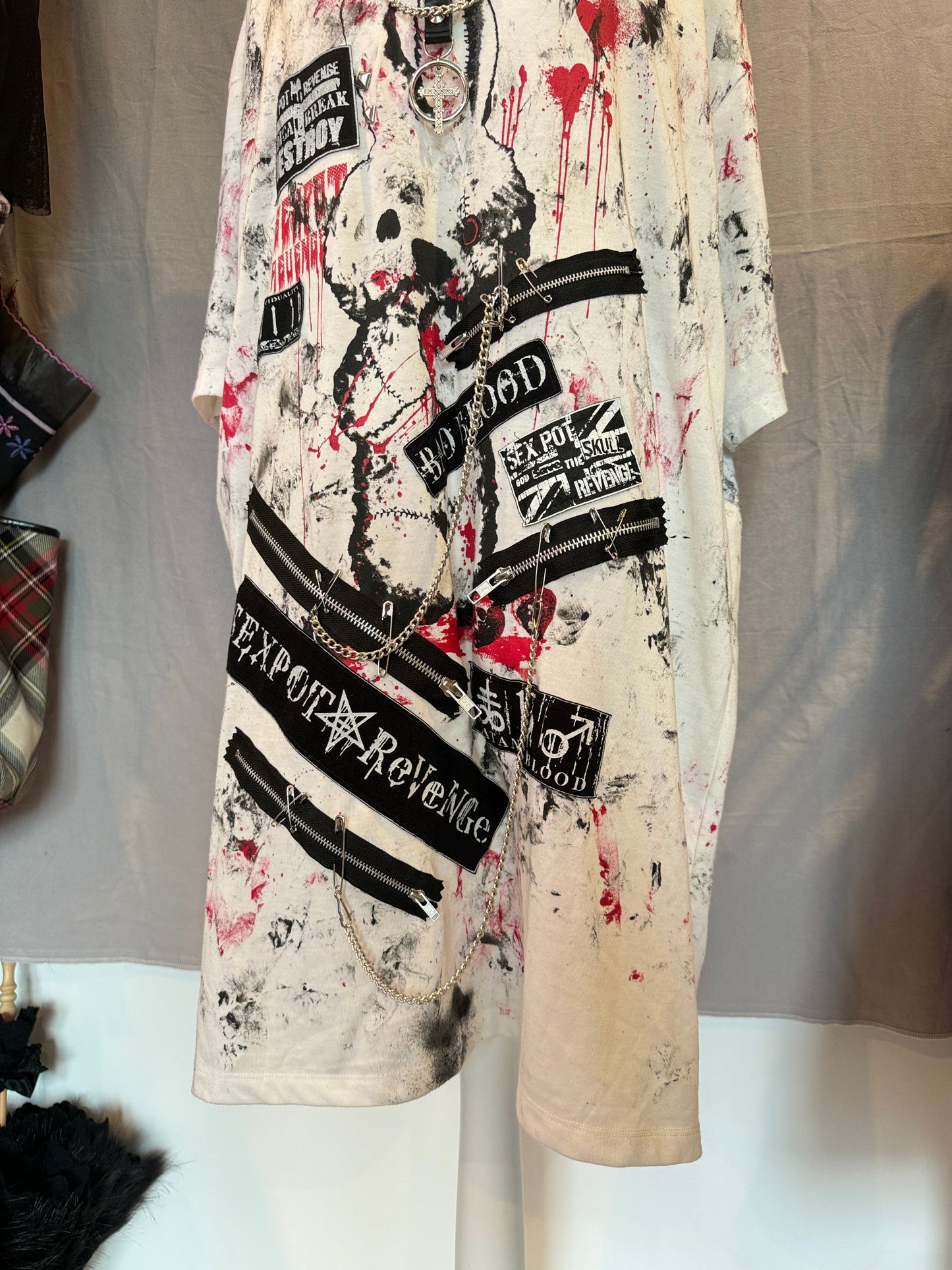 Sexpot Revenge Bunny Print Sailor Collar Oversize Dress