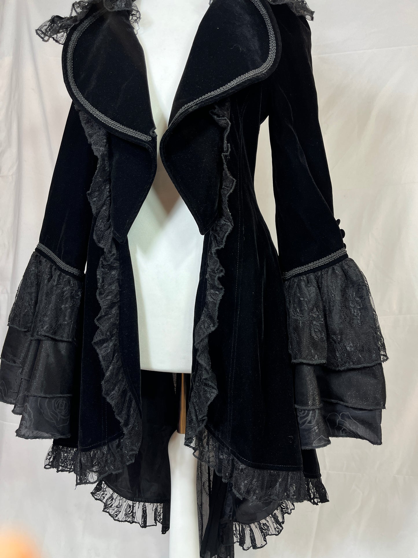 Punk Rave Multi-Layers Velvet Lace Coat