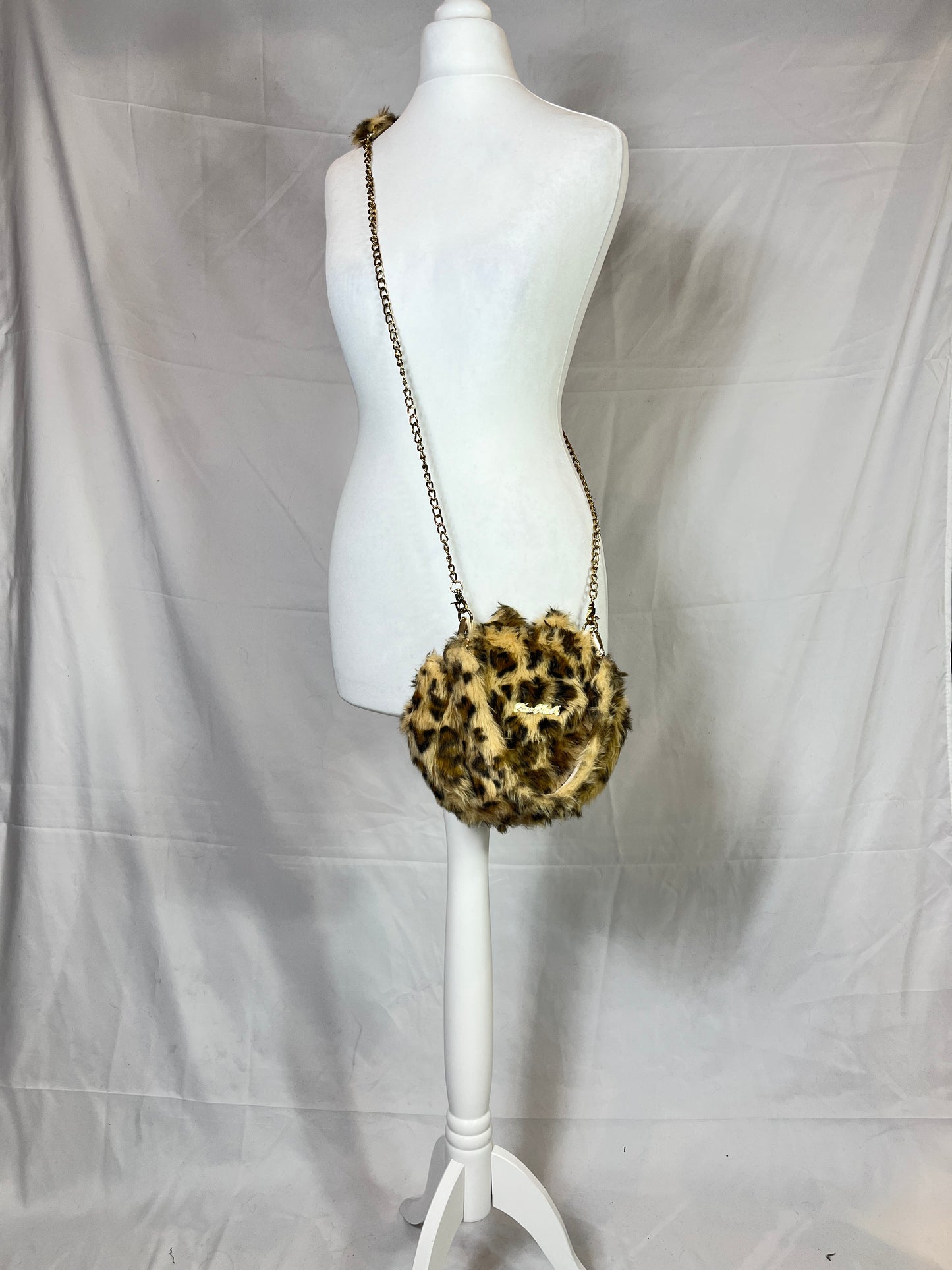 Leopard Fur 2-Way Crossbody Bag