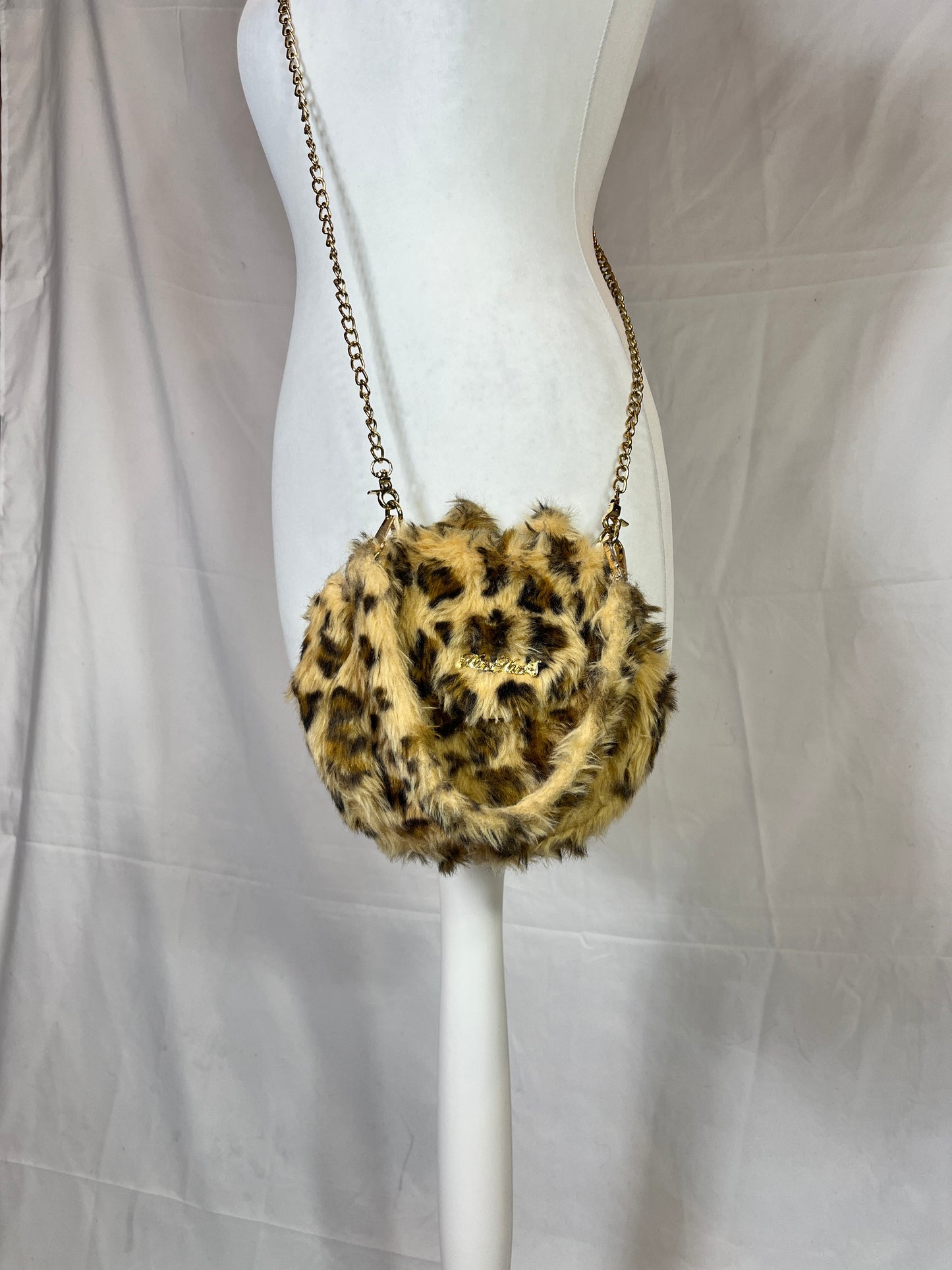 Leopard Fur 2-Way Crossbody Bag