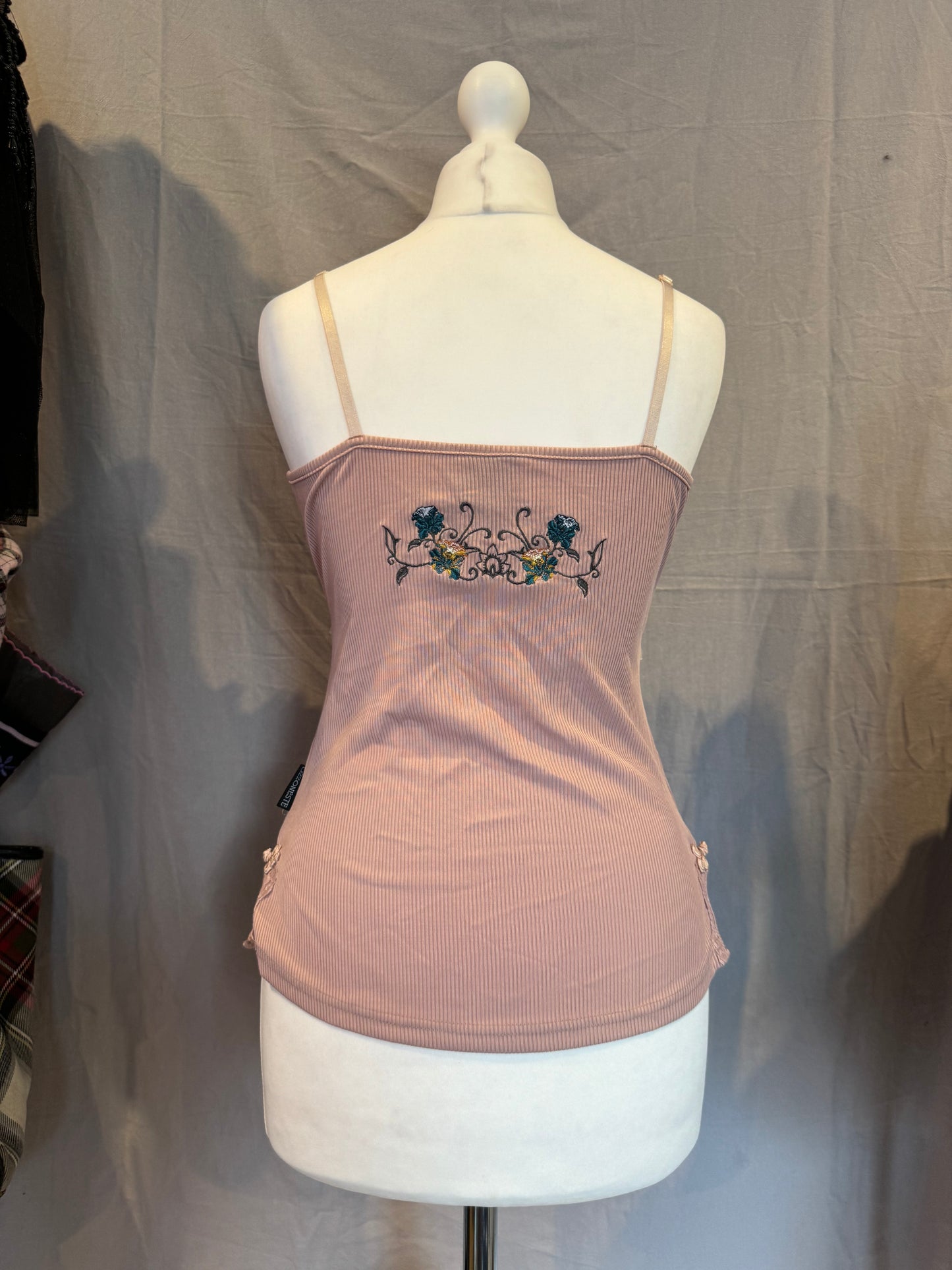 OZZ ON Pink Lace-Up Tank Top