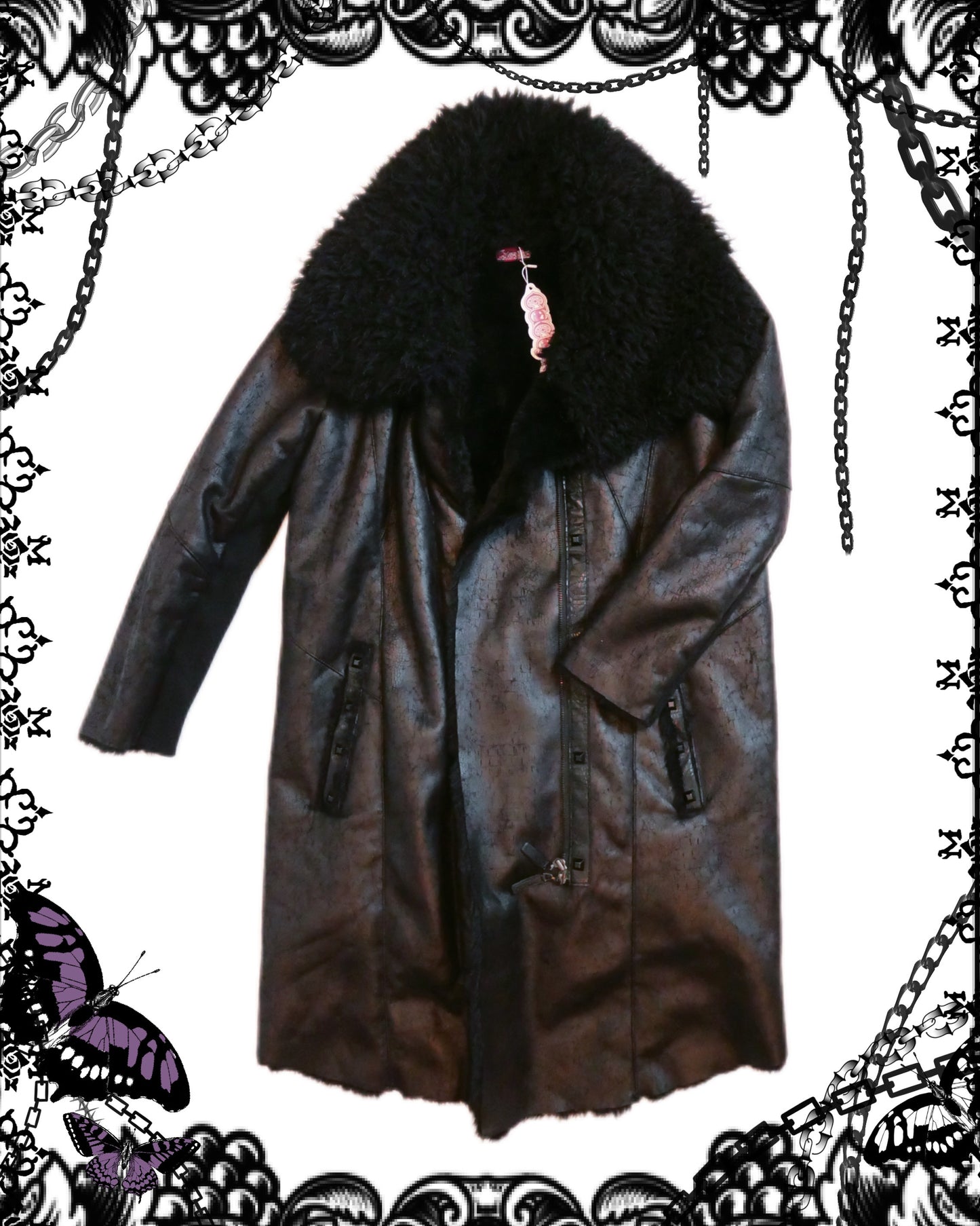 Qutie Frash Leather Fur Coat