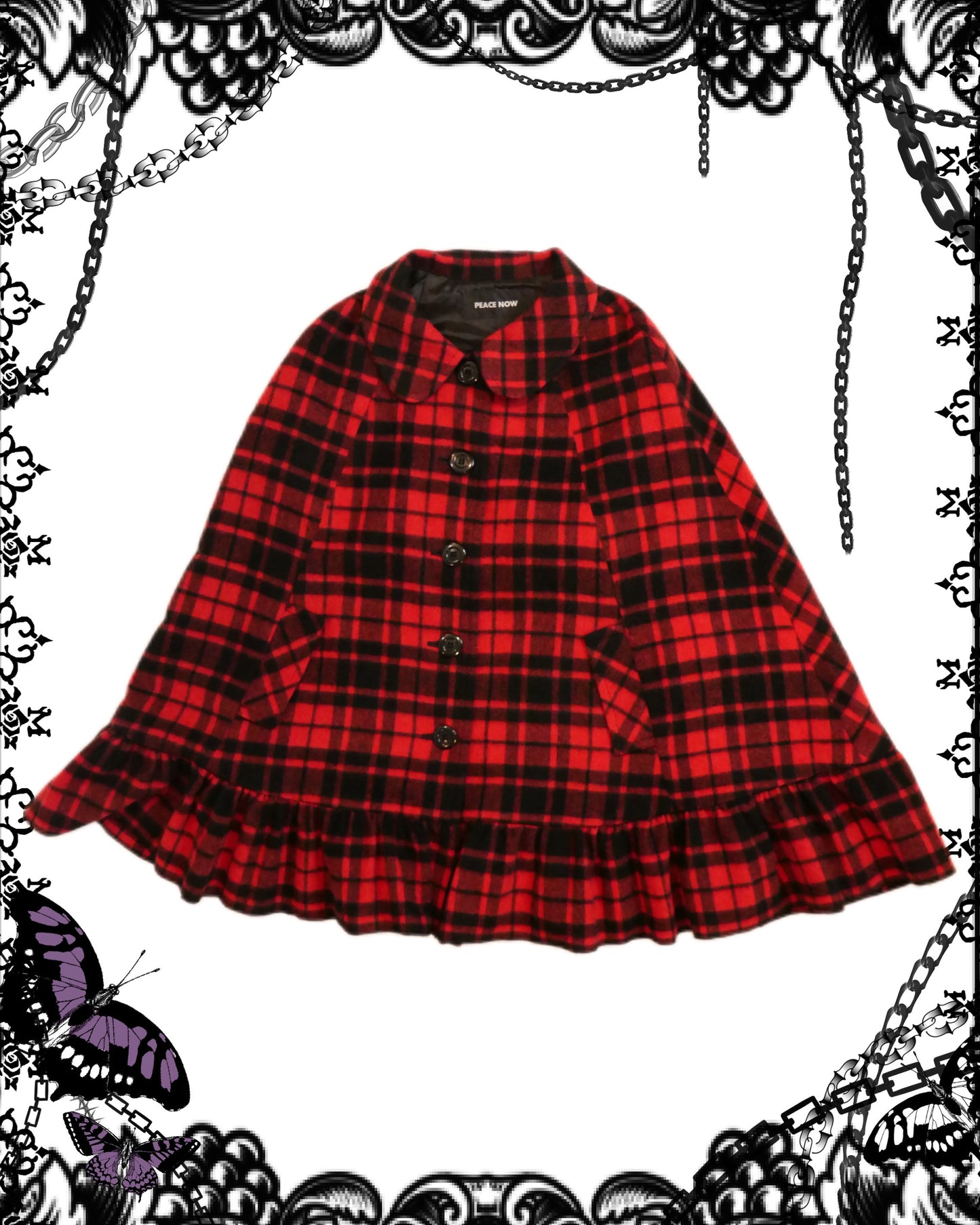 Peace Now Plaid Cape