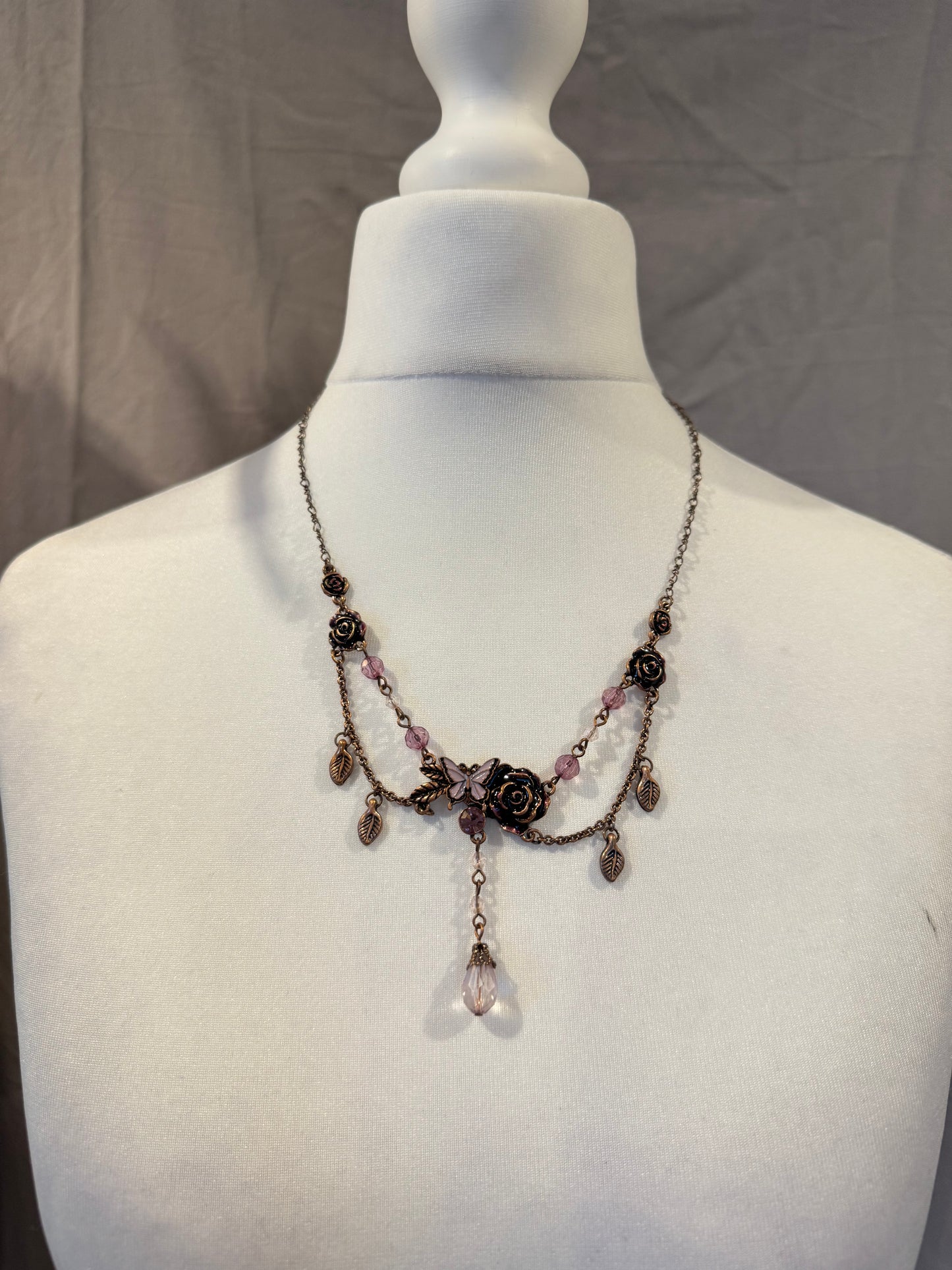 Axes Femme Floral and Butterfly Jewel Necklace