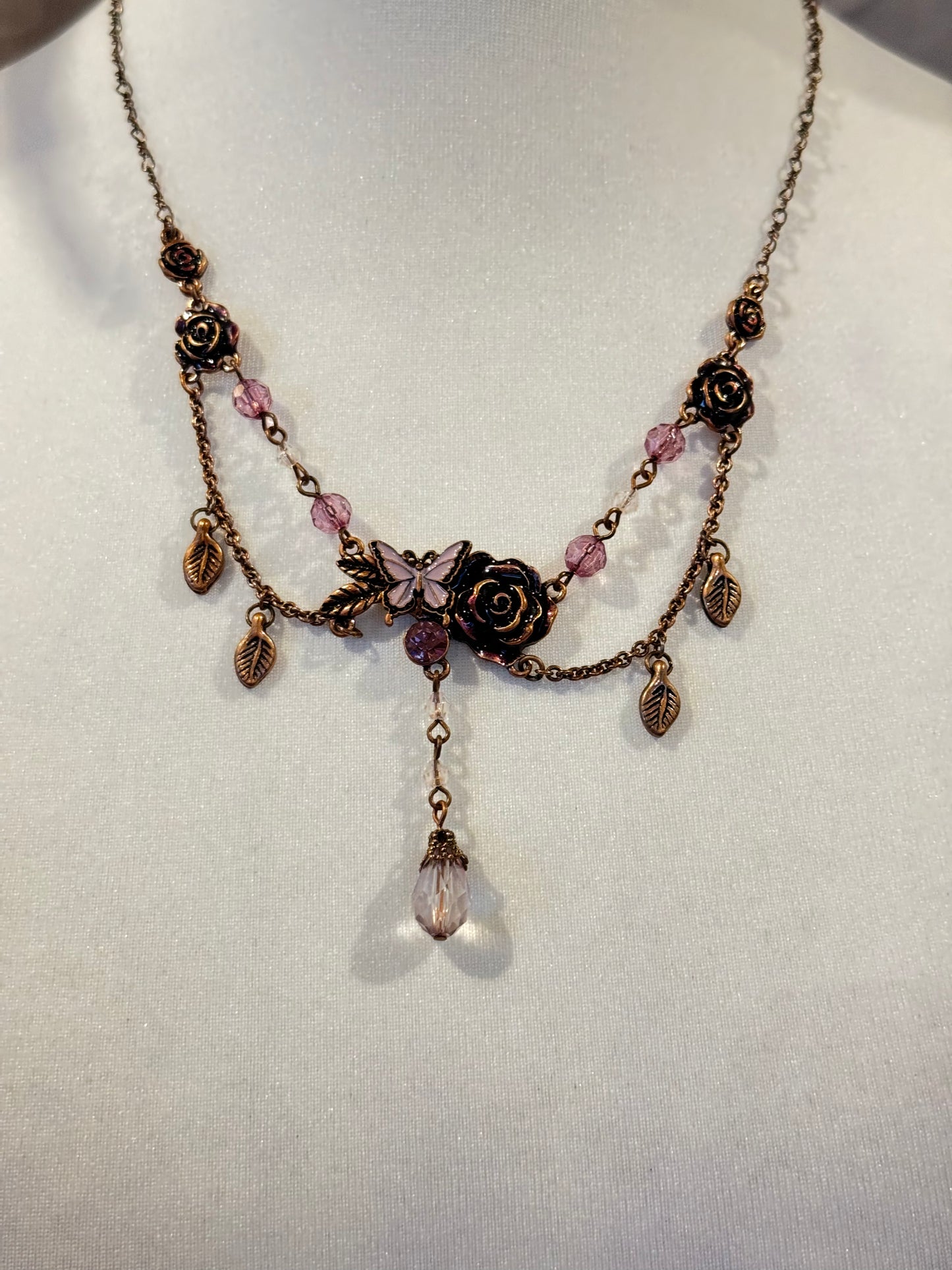 Axes Femme Floral and Butterfly Jewel Necklace