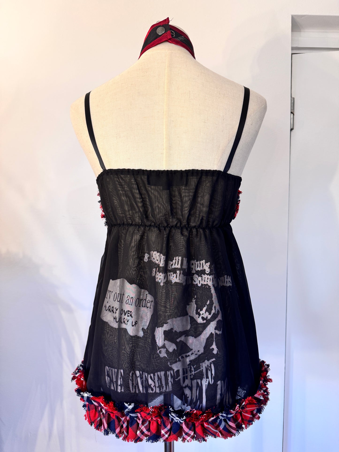 Sexpot Revenge Plaid Mesh Tank Top