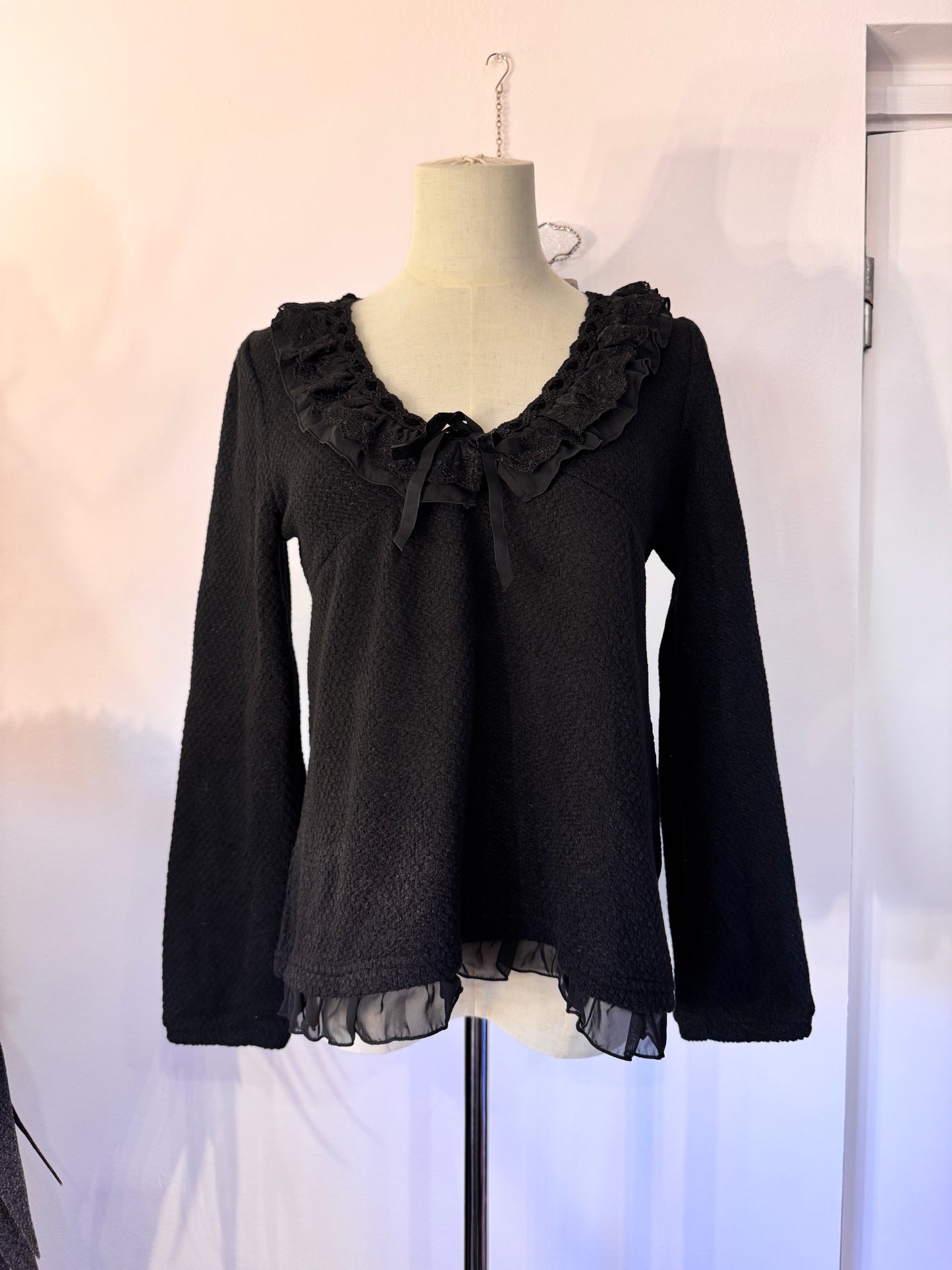 Axes Femme Knit Ruffle Top
