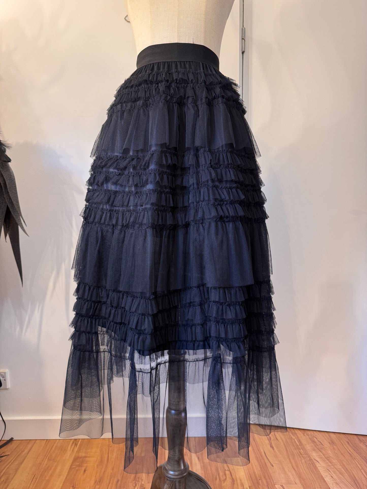 Axes Femme Multi-Layers Mesh Maxi Skirt