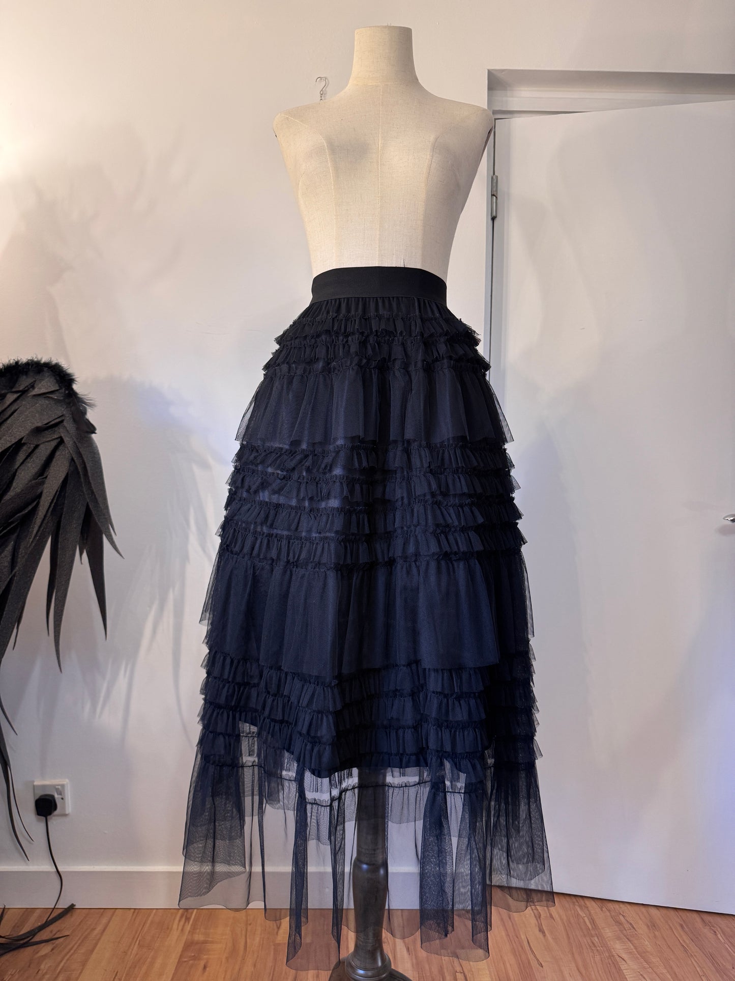 Axes Femme Multi-Layers Mesh Maxi Skirt