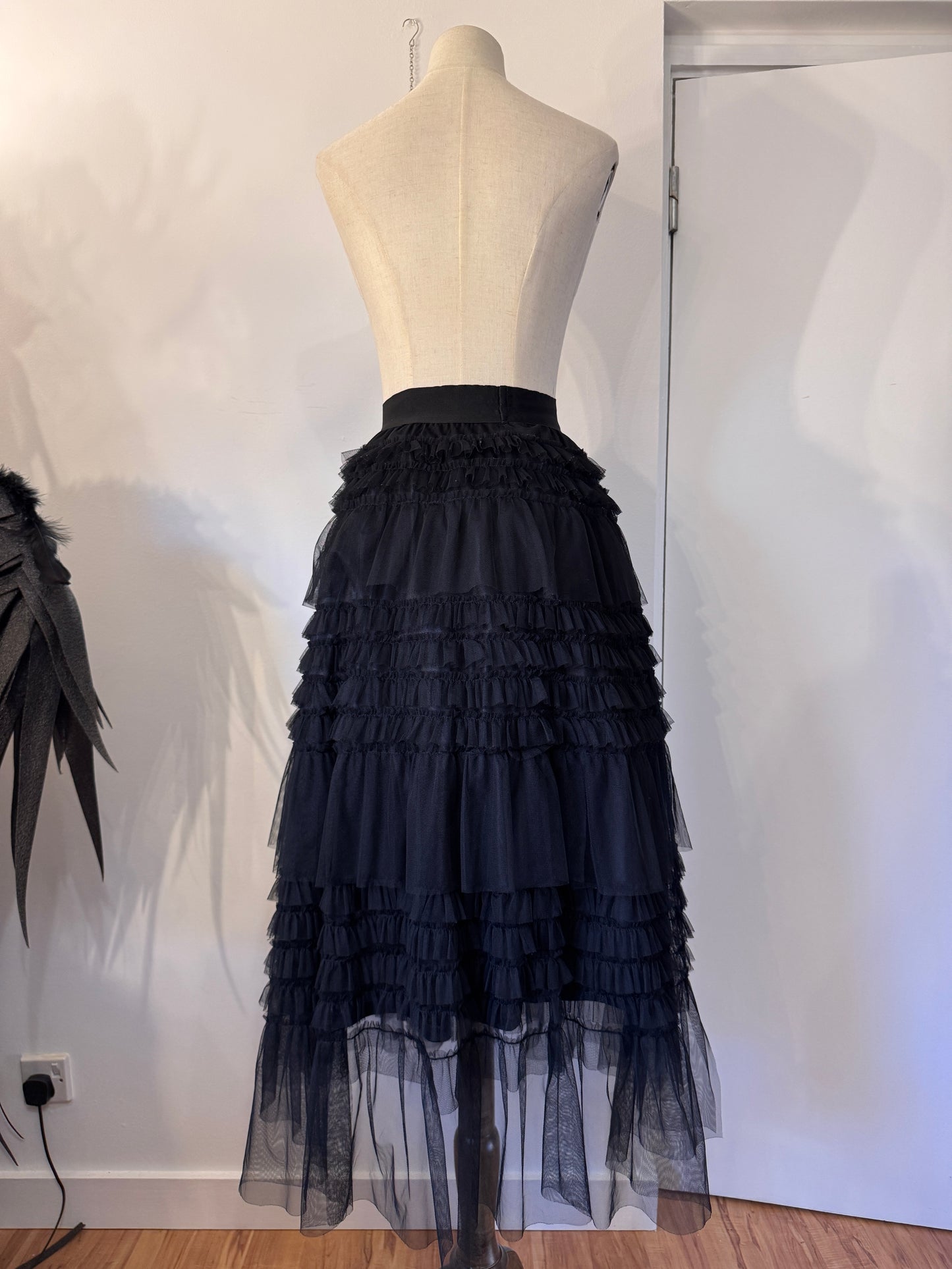 Axes Femme Multi-Layers Mesh Maxi Skirt