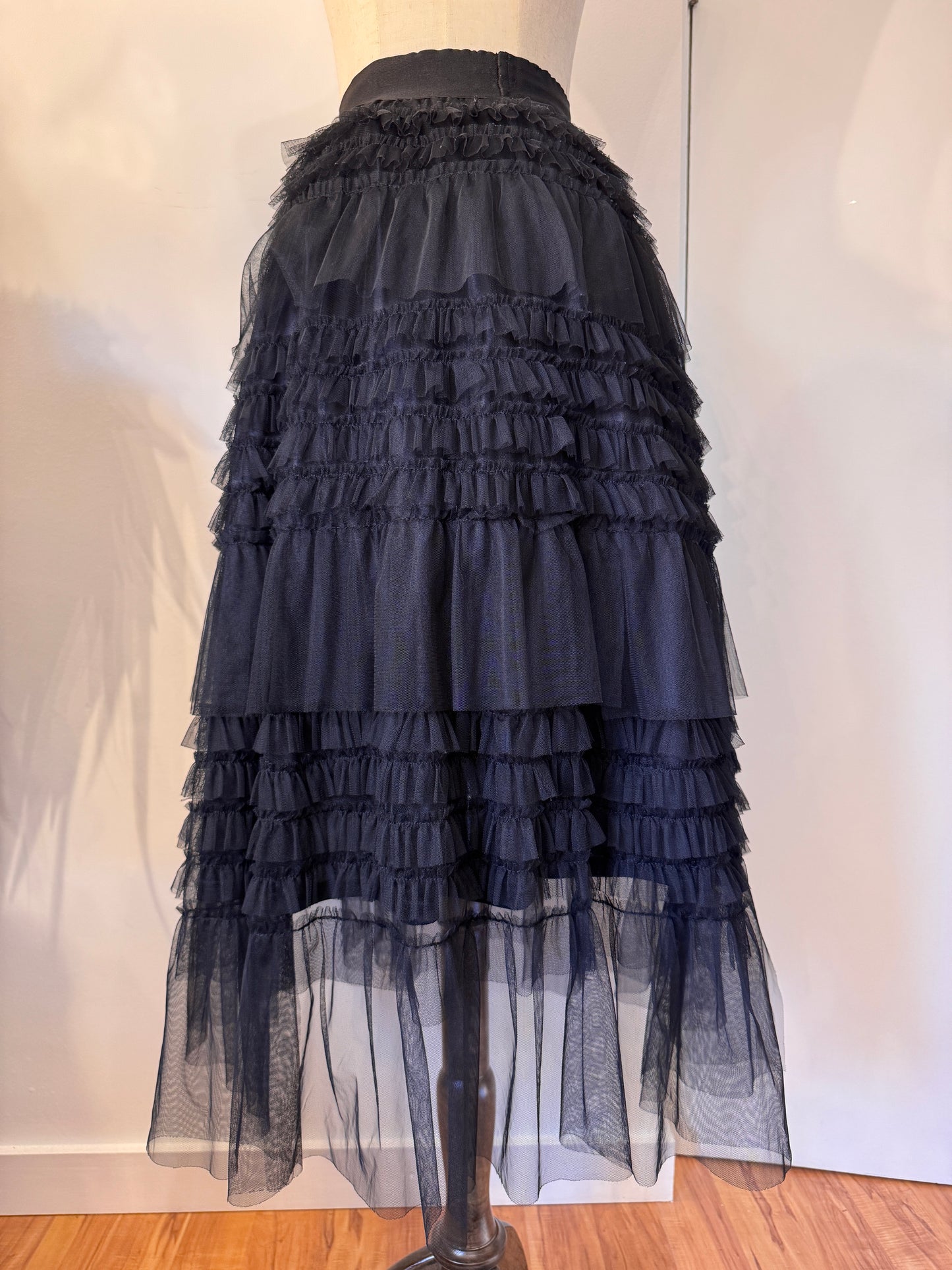 Axes Femme Multi-Layers Mesh Maxi Skirt