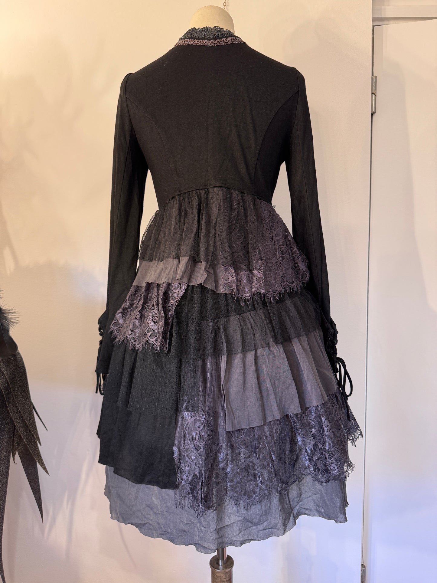 OZZ ON Multi-Layers Lace and Ruffle Dress
