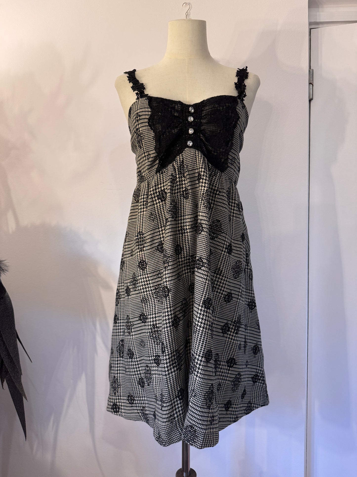 Axes Femme Plaid Lace Tank Top Dress