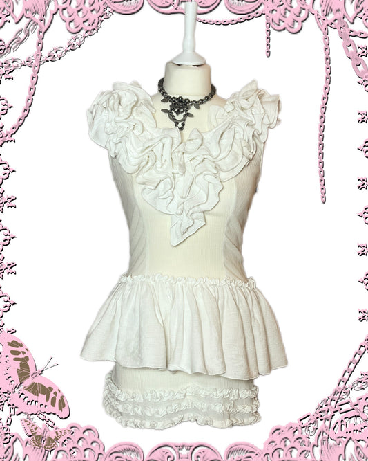 Anna Sui Dolly Girl Ruffle White Dress
