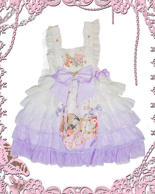 Cat Floral Print Lavender JSK Dress
