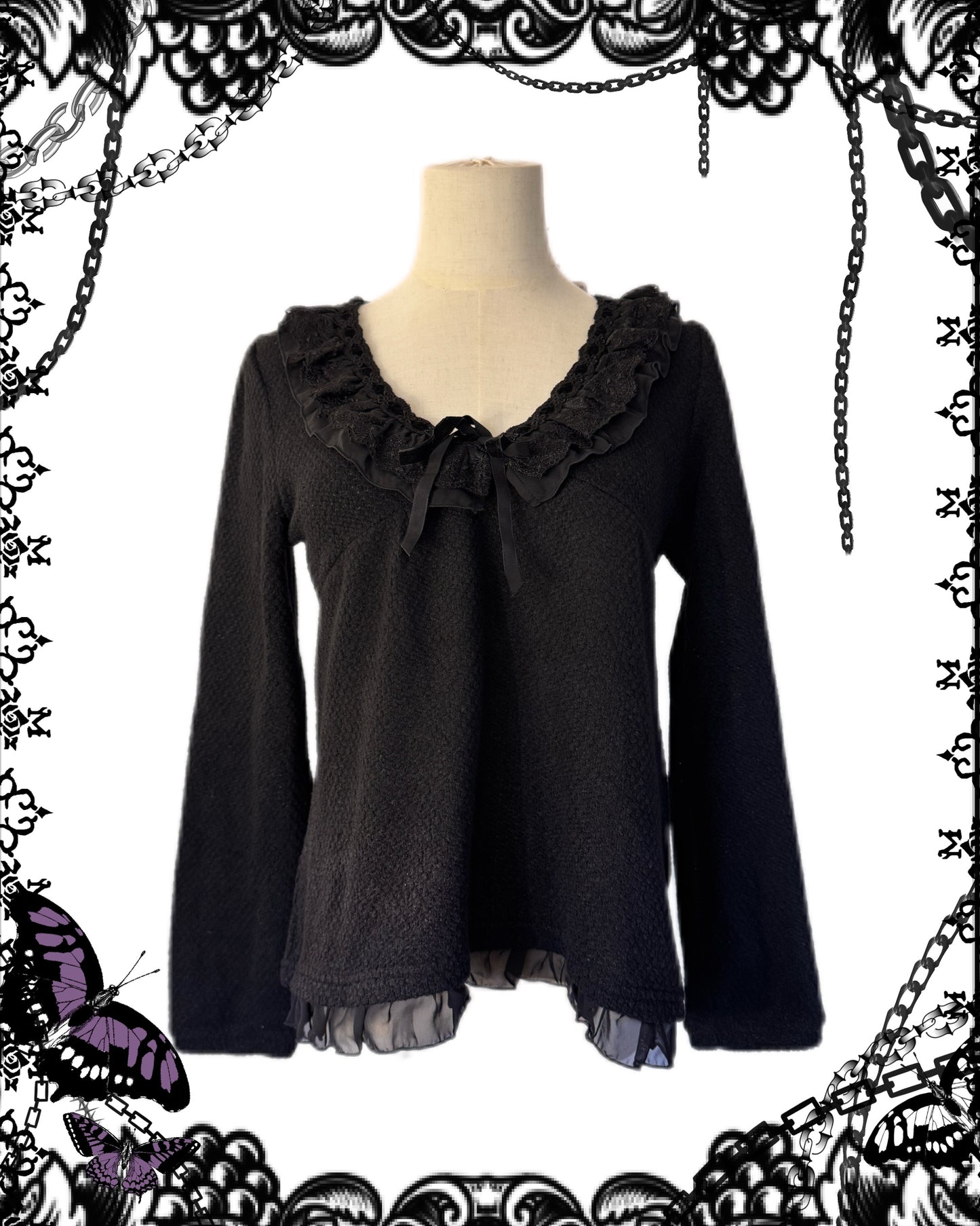 Axes Femme Knit Ruffle Top