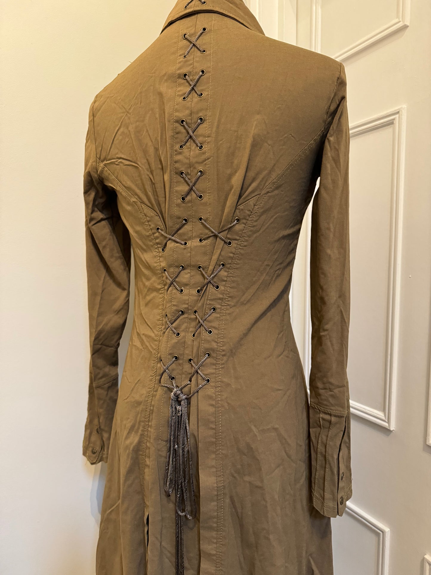 OZZ ON Multi-Layers Brown Shirt Dress